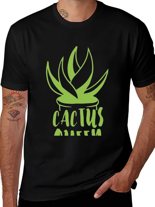 Cactus Queen Black T-Shirt - Stylish Plant Lover Tee
