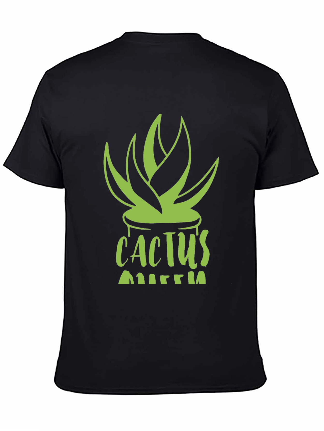 Cactus Queen Black T-Shirt - Stylish Plant Lover Tee