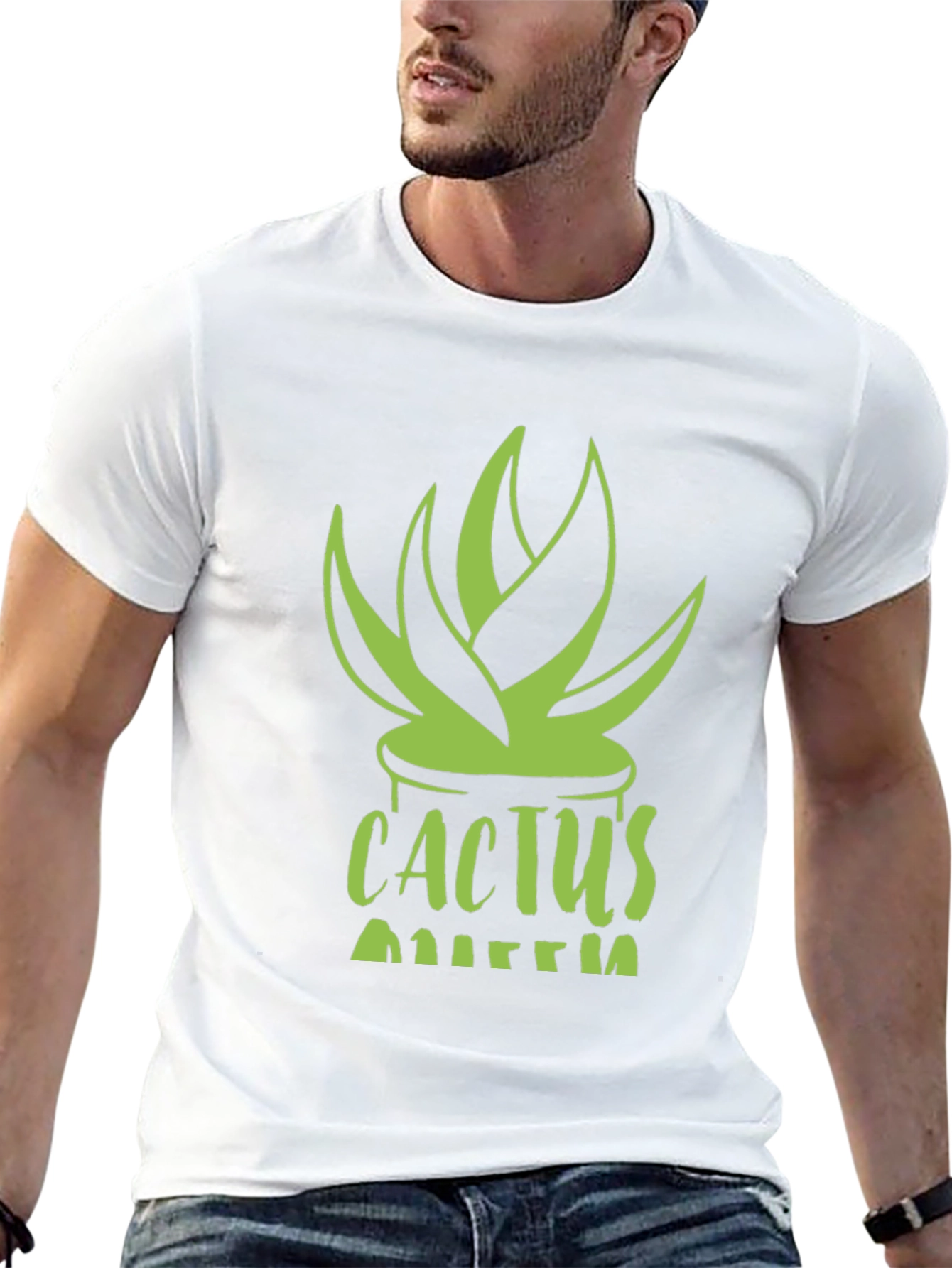 Cactus Queen Black T-Shirt - Stylish Plant Lover Tee