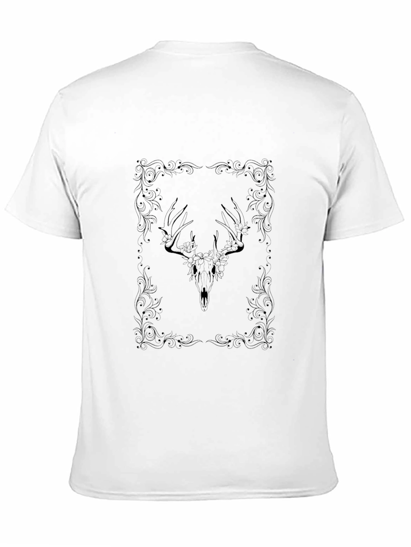 Deer Skull Floral Frame Graphic Tee