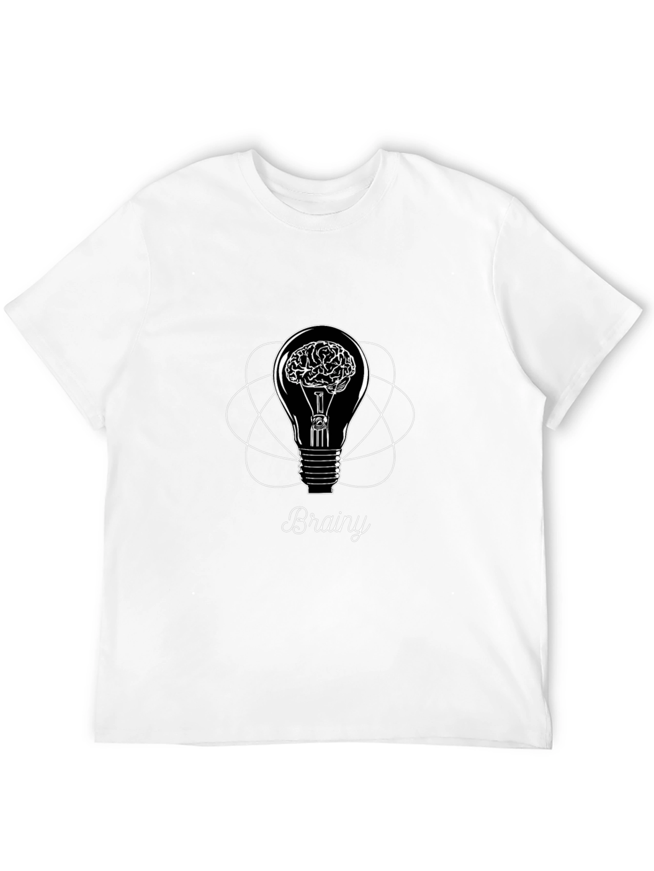 Brainy Idea Lightbulb Graphic T-Shirt