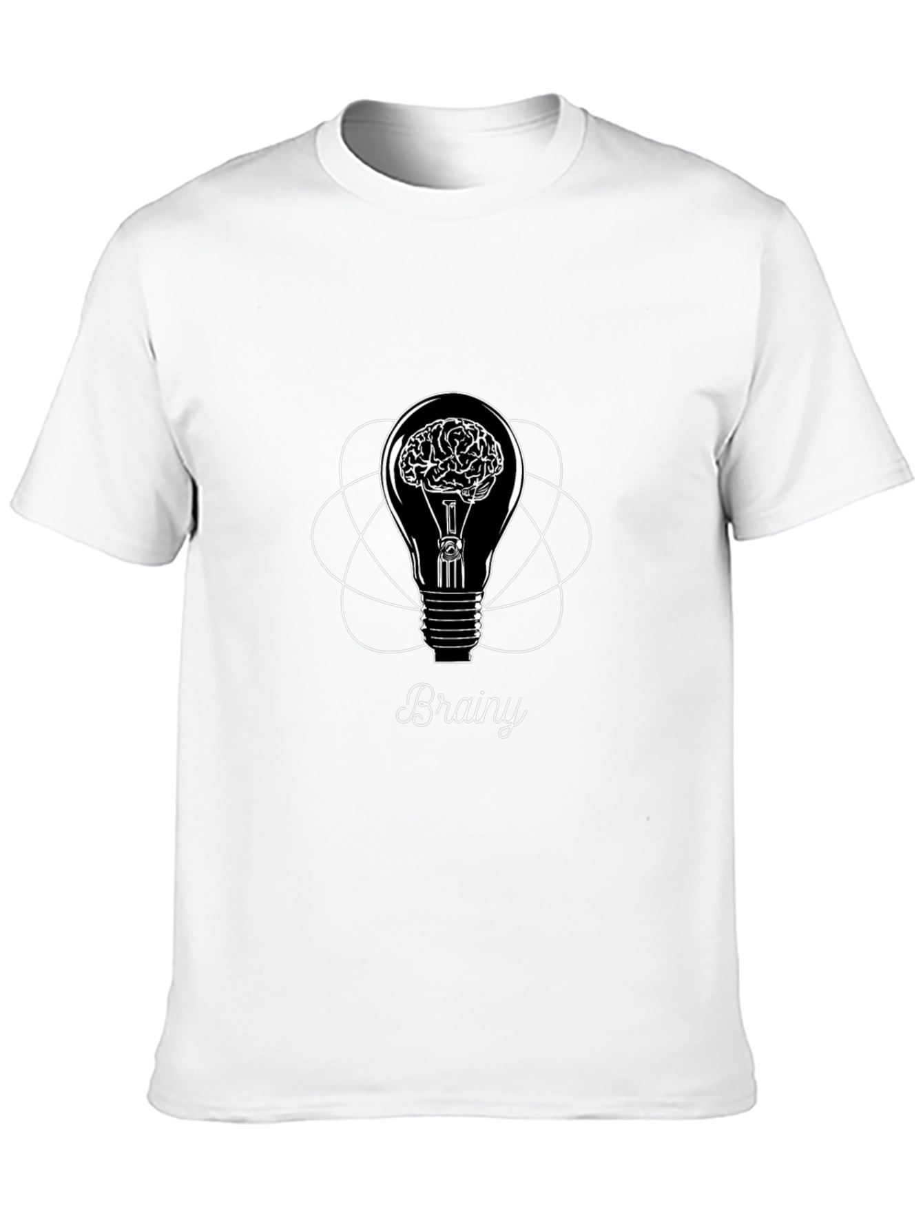 Brainy Idea Lightbulb Graphic T-Shirt