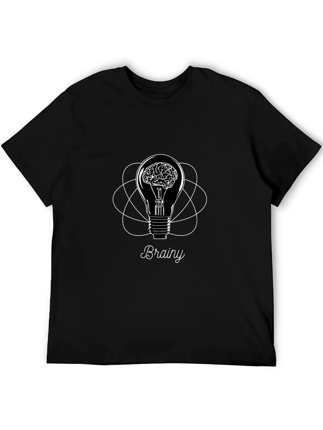 Brainy Idea Lightbulb Graphic T-Shirt