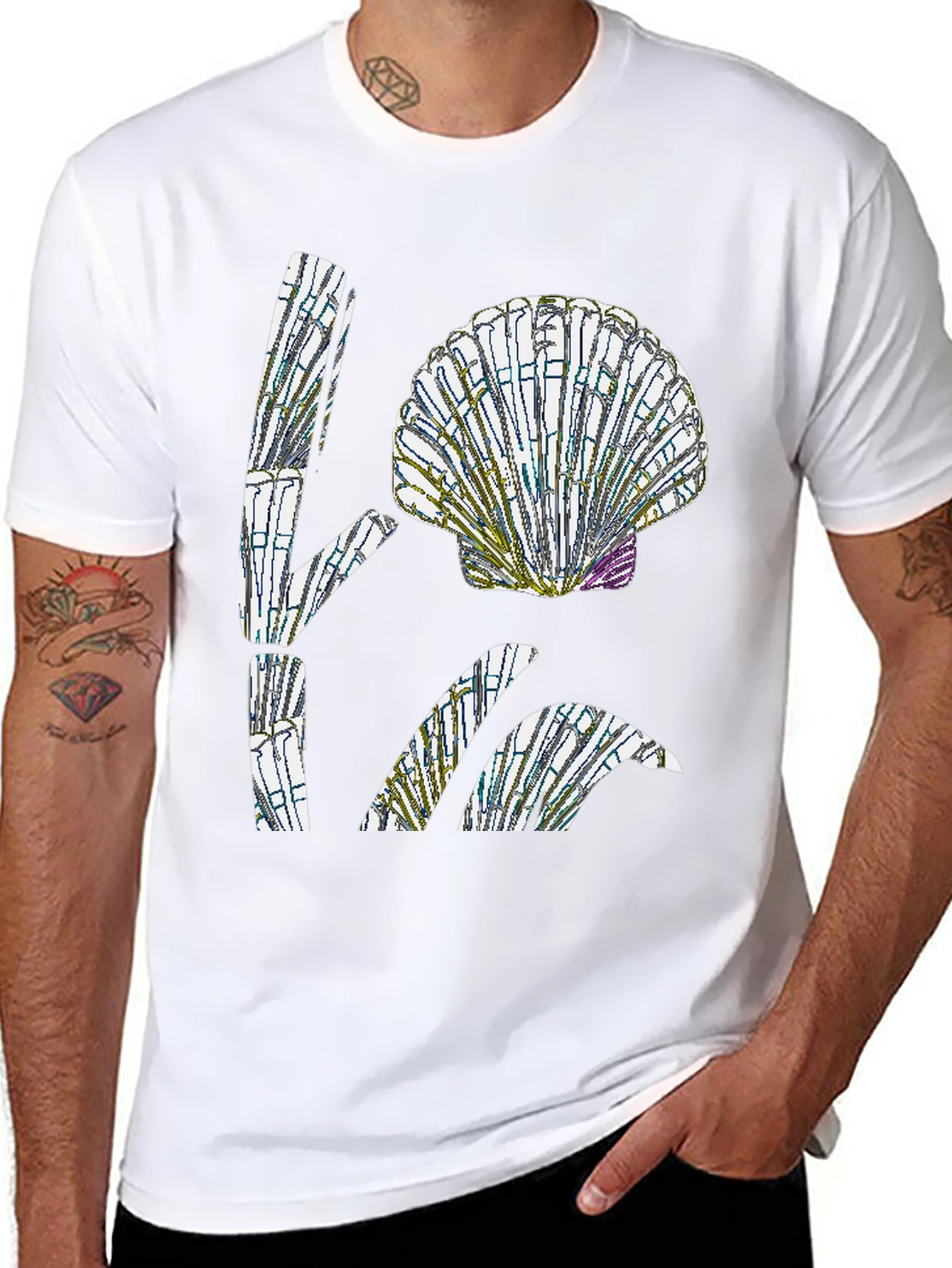 Scallop Shell Bamboo Graphic T-Shirt