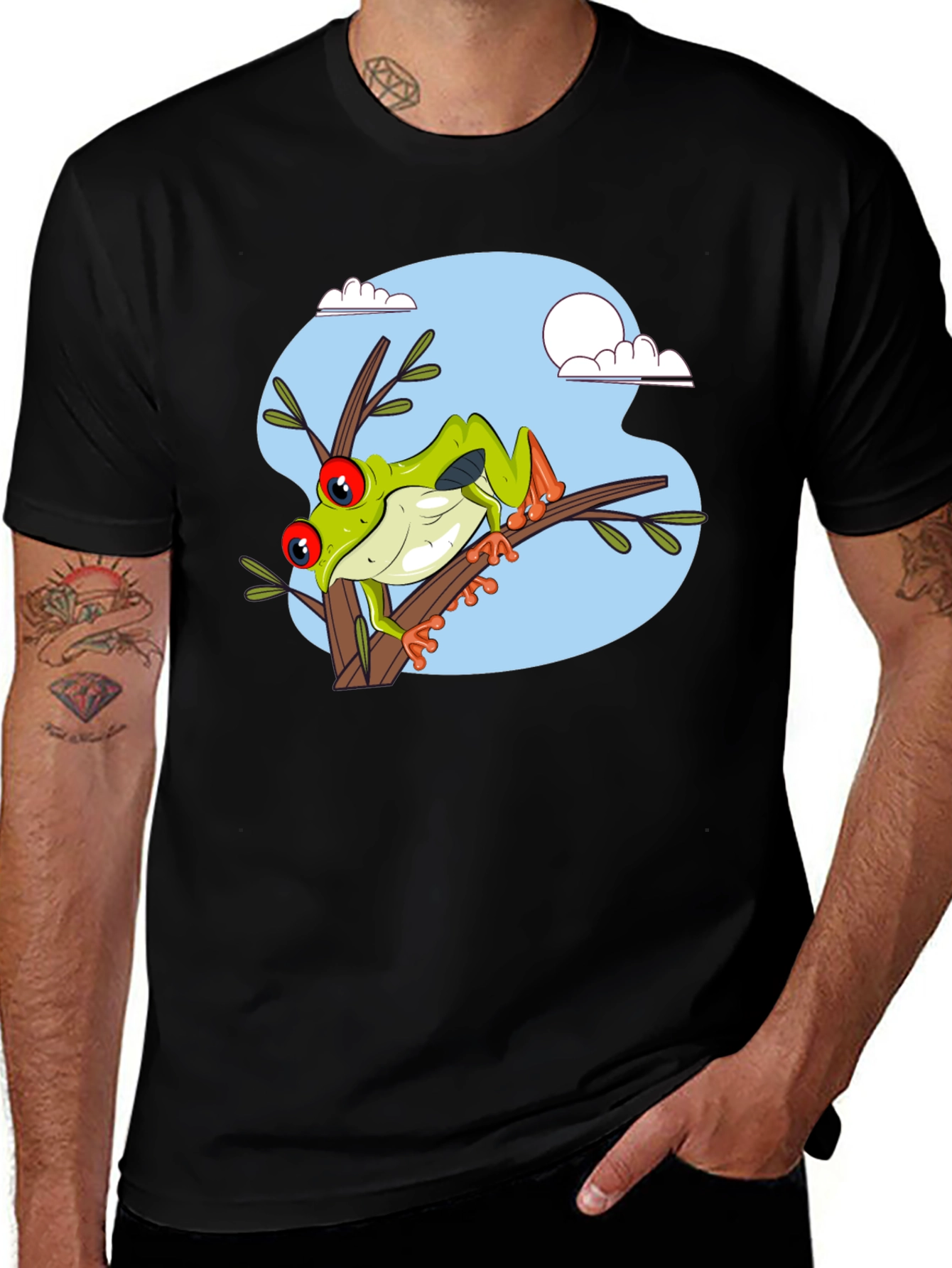 Frog on Branch Graphic T-Shirt