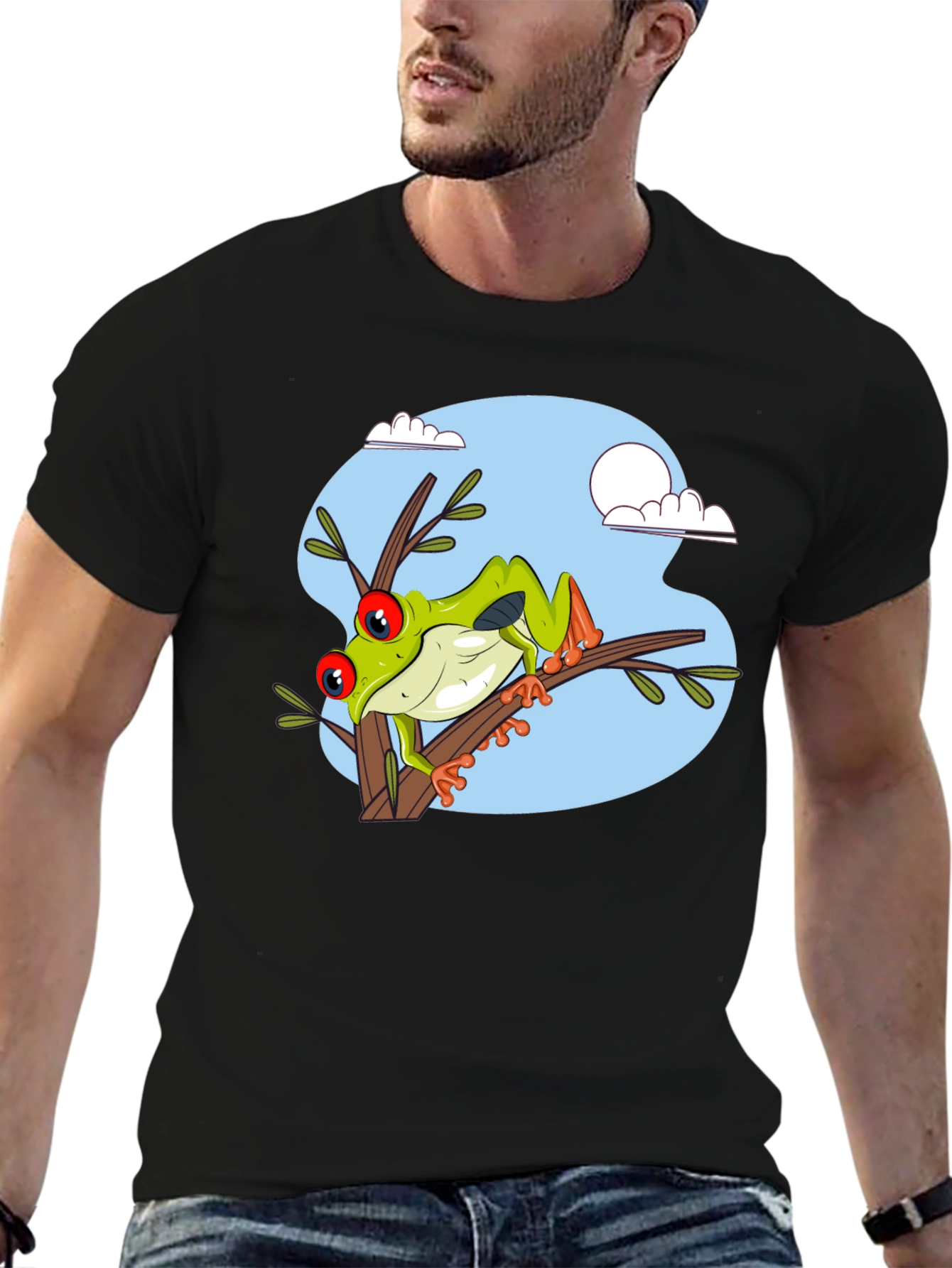 Frog on Branch Graphic T-Shirt