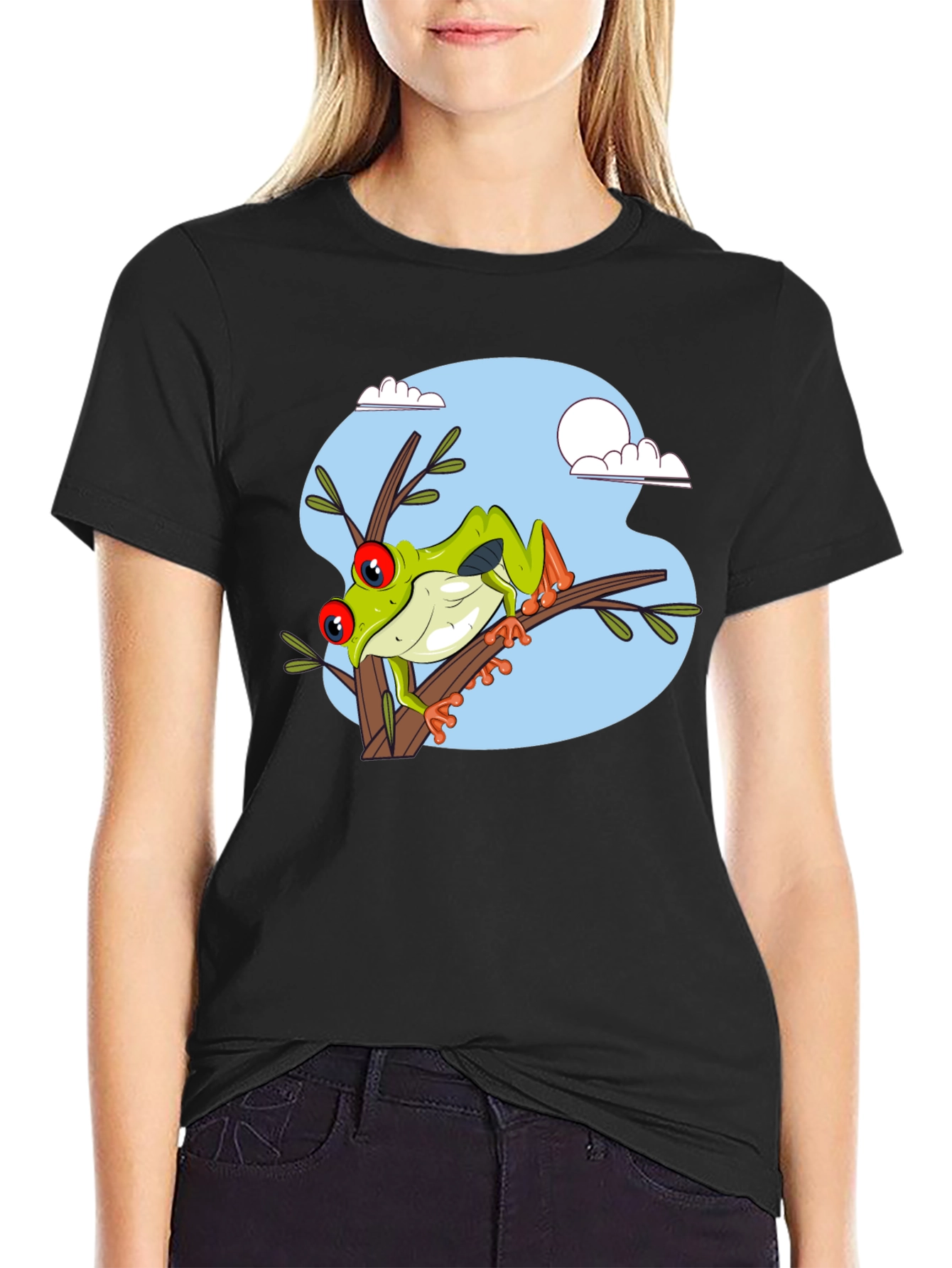 Frog on Branch Graphic T-Shirt