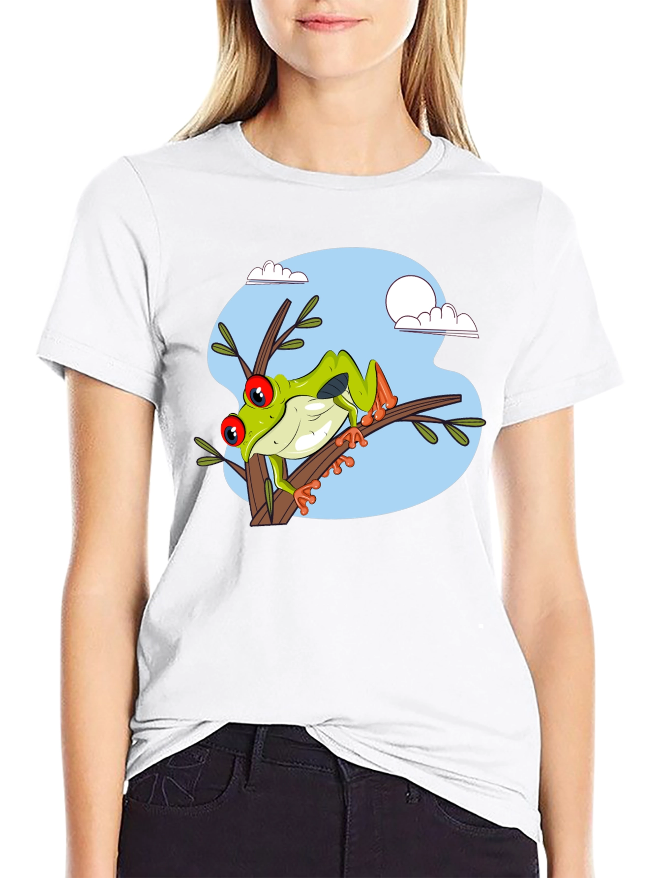 Frog on Branch Graphic T-Shirt