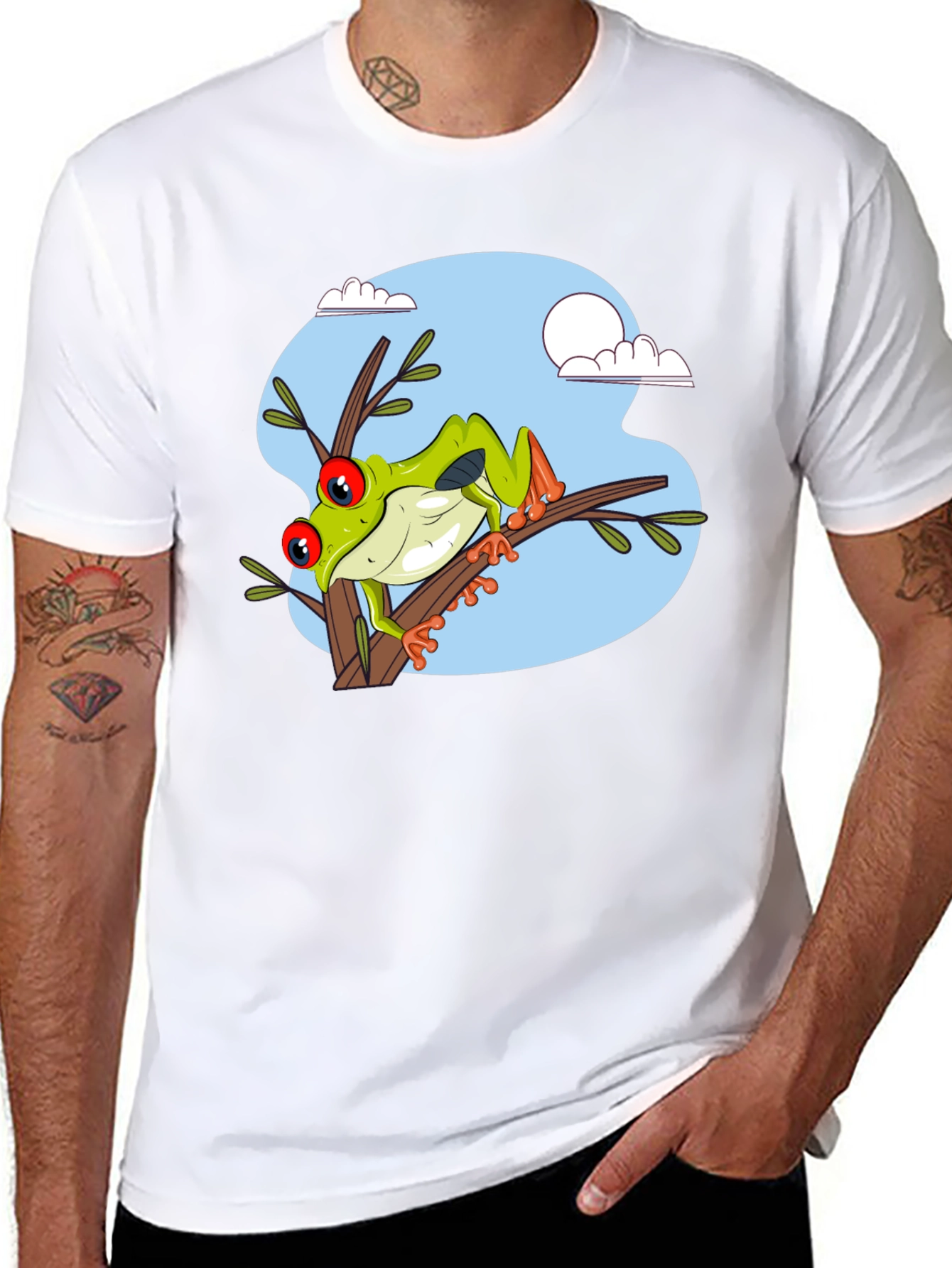 Frog on Branch Graphic T-Shirt