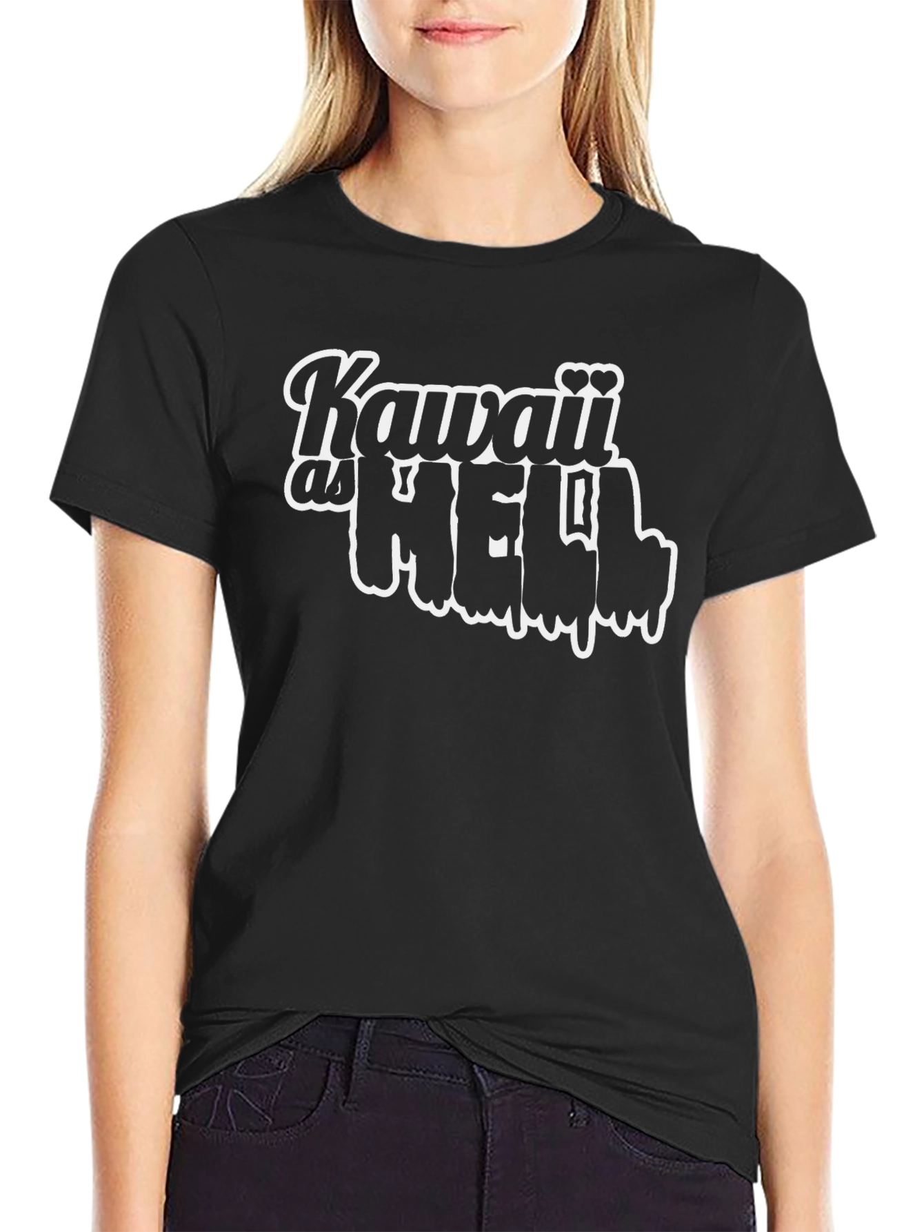 Kawaii as Hell Graphic Tee - Black Cotton T-Shirt