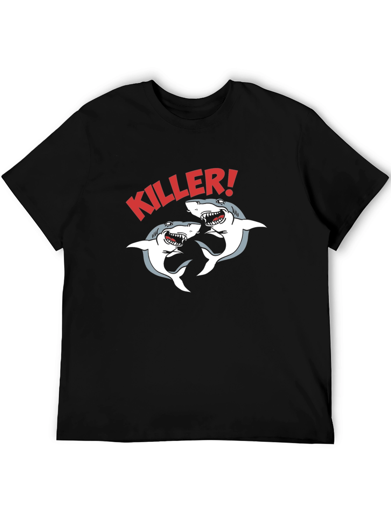 Killer Sharks Graphic Black T-Shirt