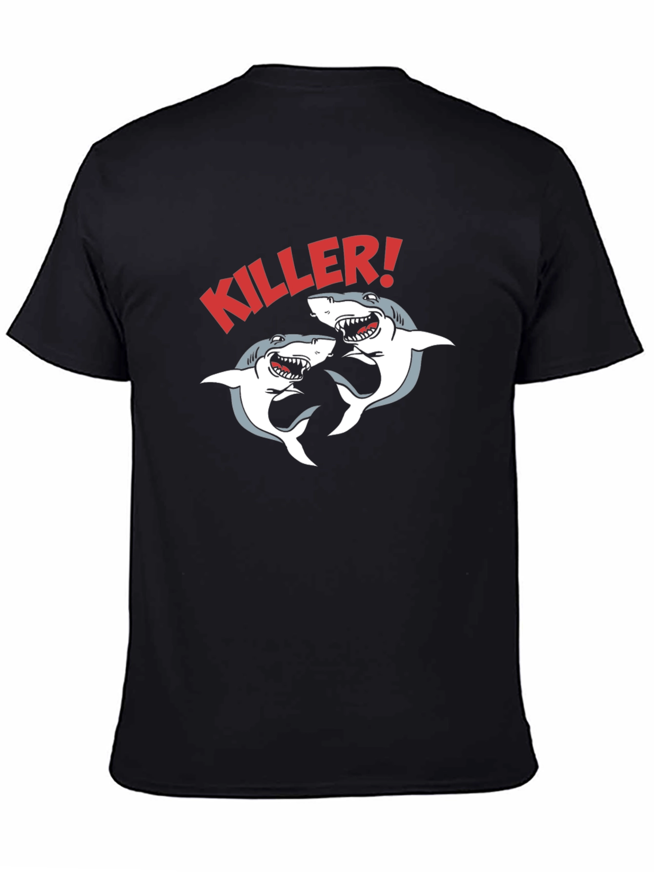 Killer Sharks Graphic Black T-Shirt
