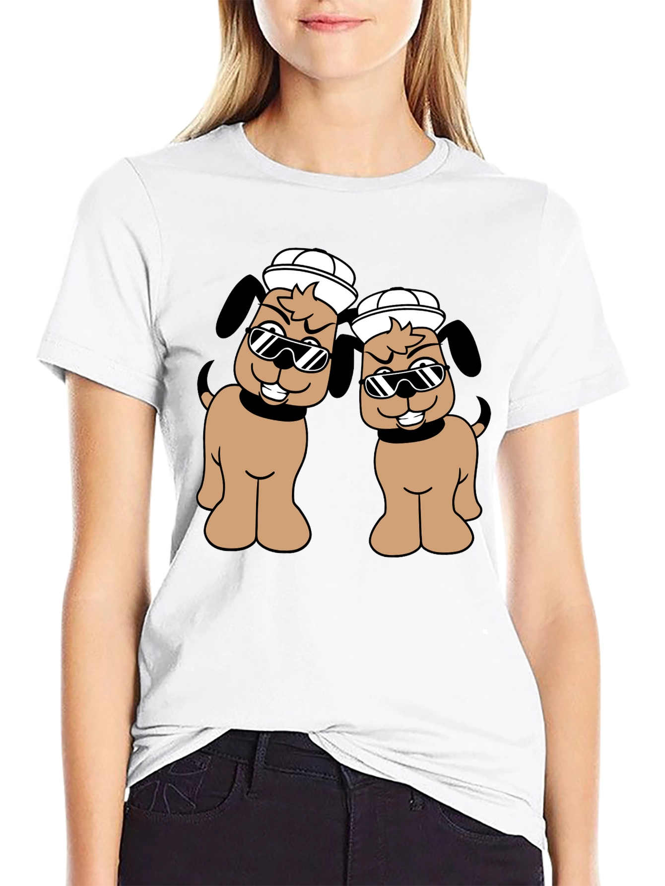 Cool Dog Crew T-Shirt - Fun Cartoon Graphic Tee
