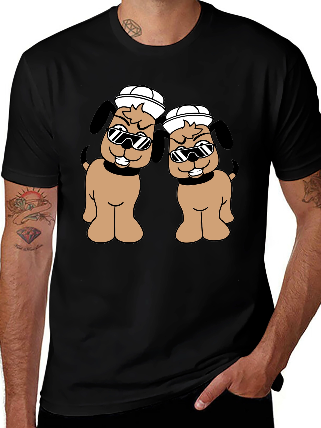 Cool Dog Crew T-Shirt - Fun Cartoon Graphic Tee