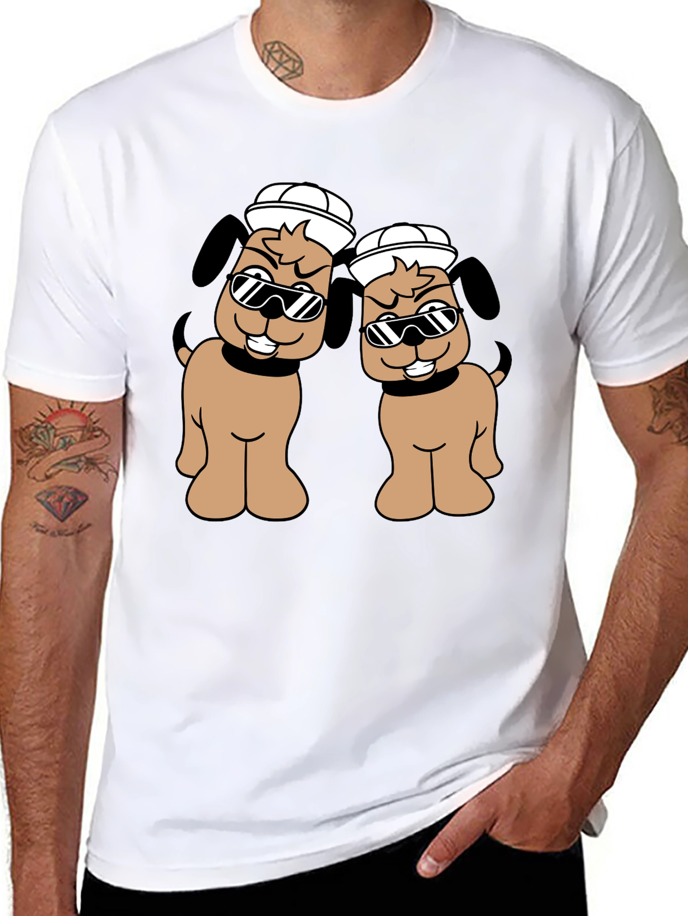 Cool Dog Crew T-Shirt - Fun Cartoon Graphic Tee