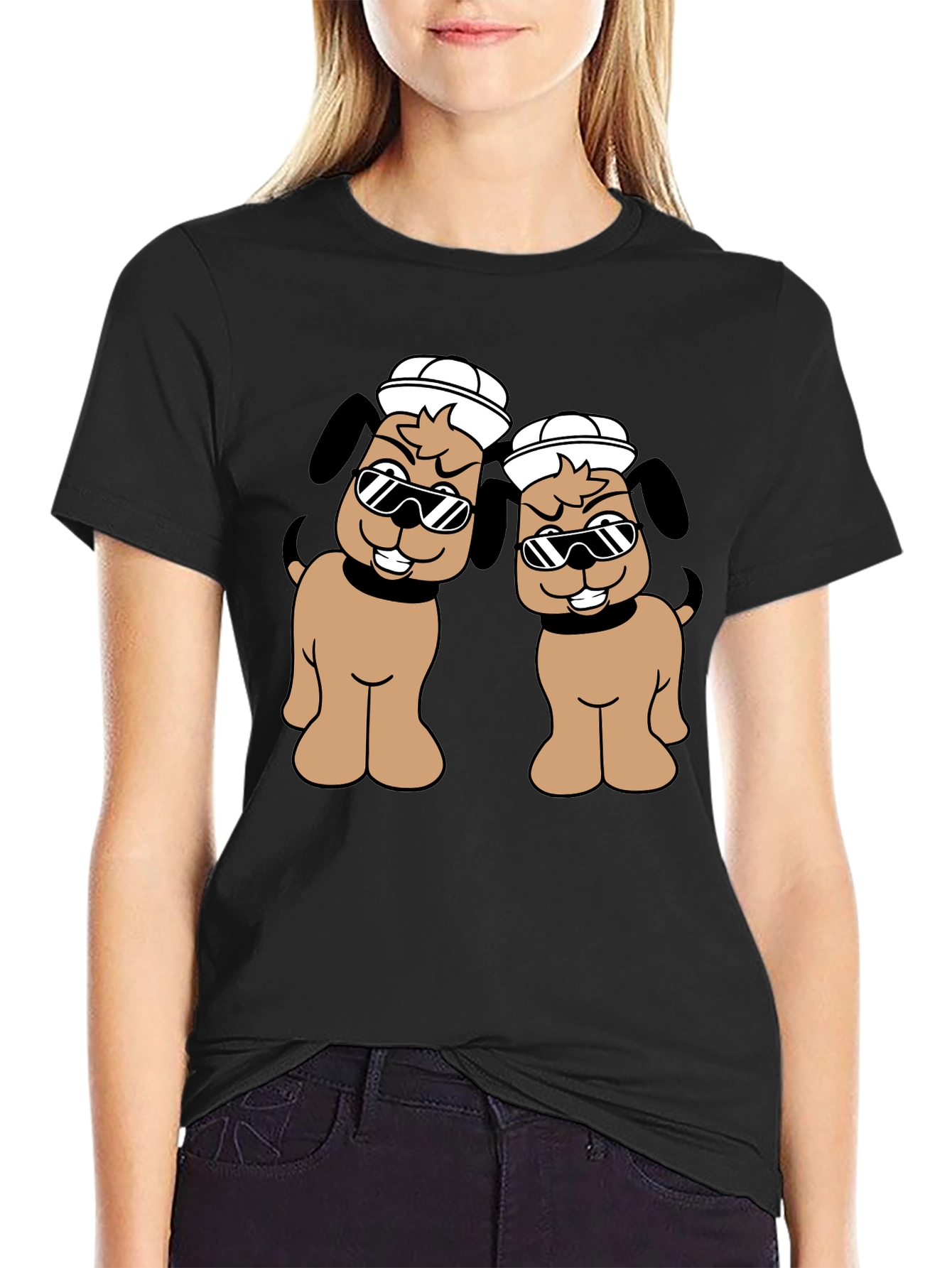 Cool Dog Crew T-Shirt - Fun Cartoon Graphic Tee