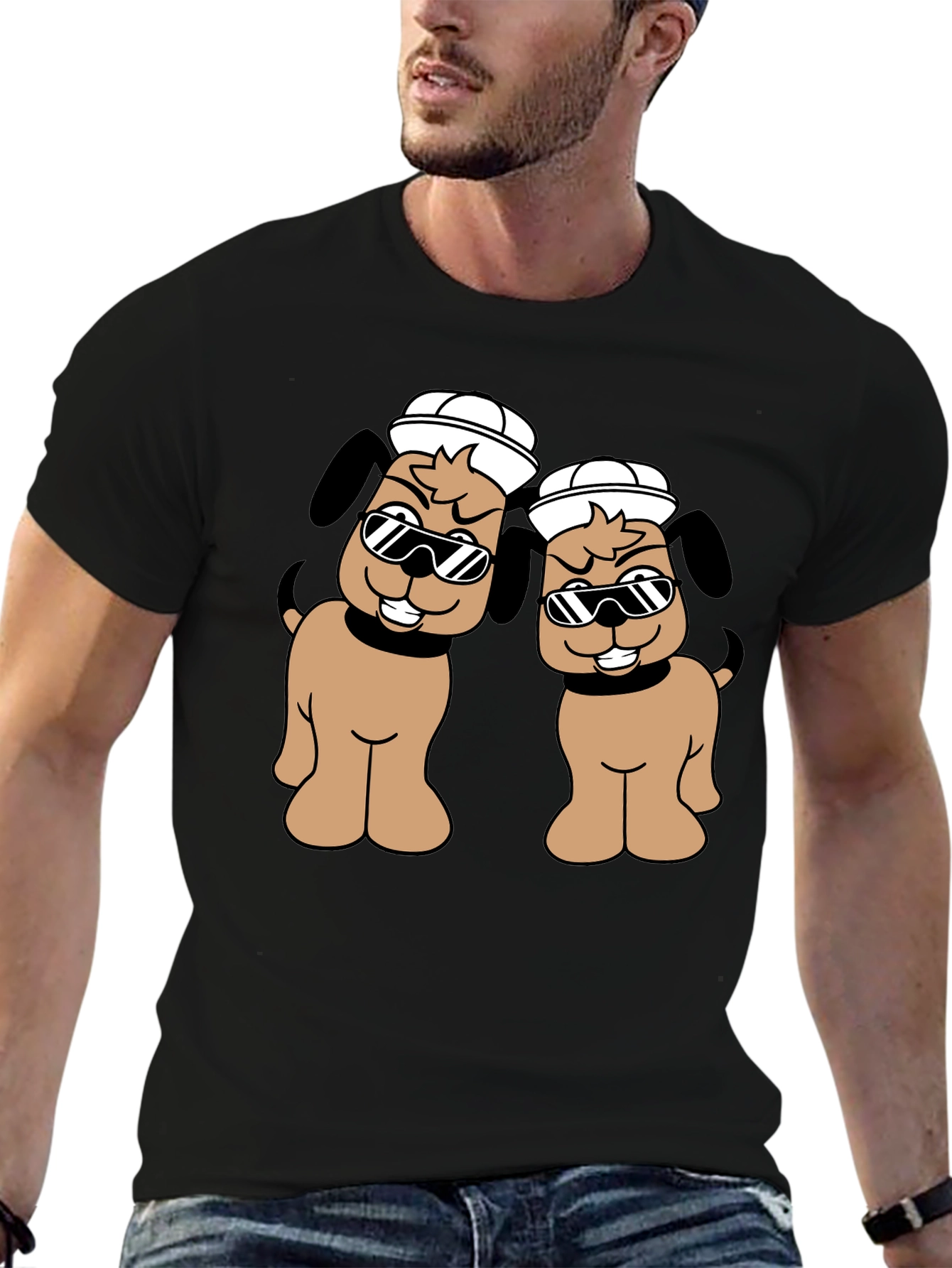 Cool Dog Crew T-Shirt - Fun Cartoon Graphic Tee