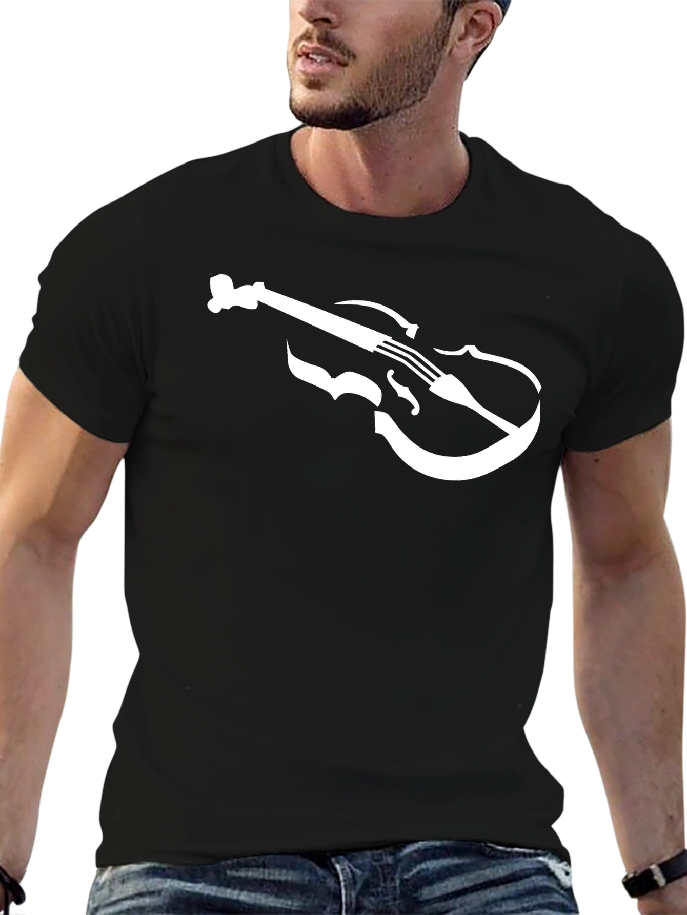 Violin Graphic Tee - Classic Musician T-Shirt