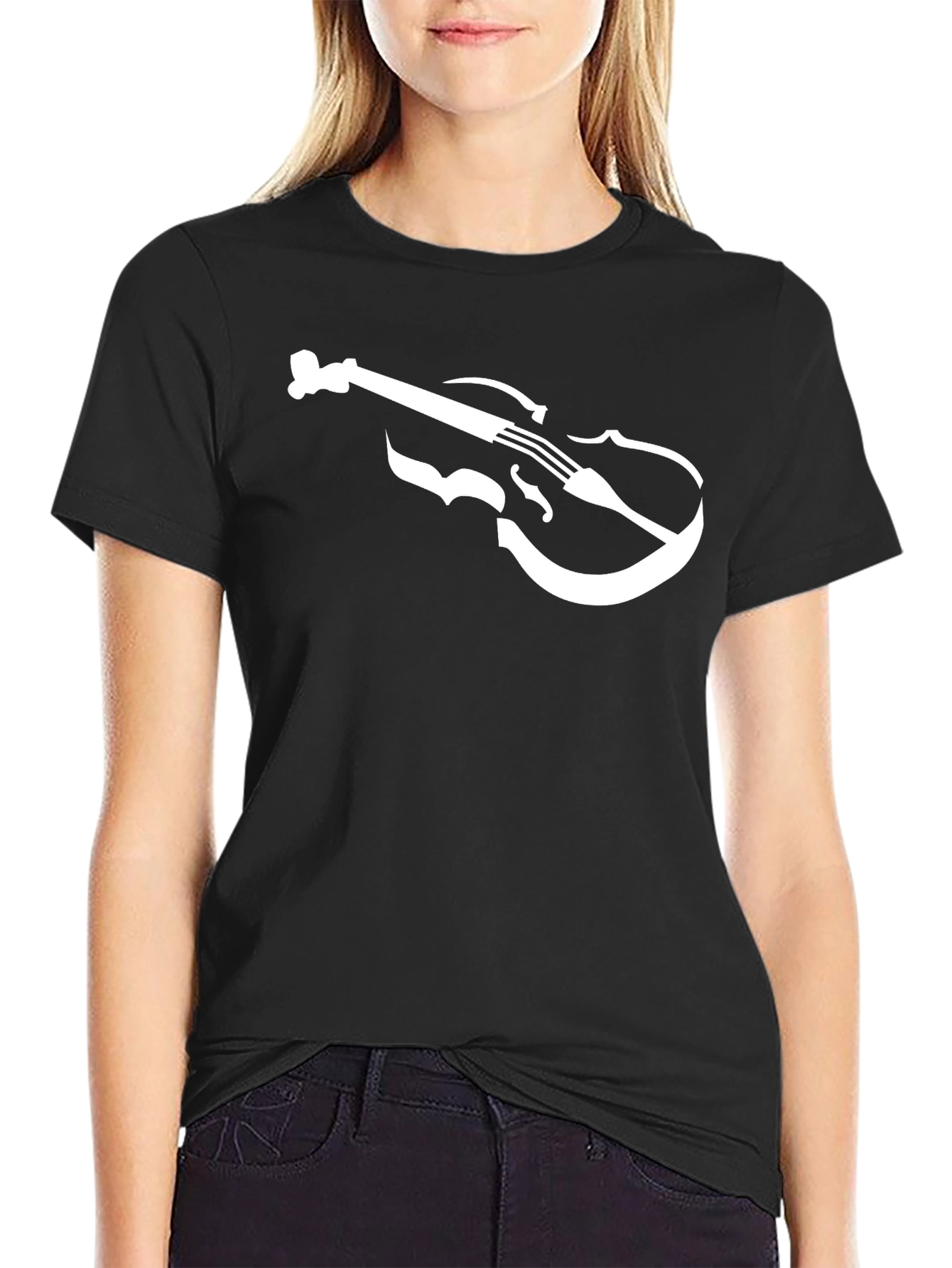 Violin Graphic Tee - Classic Musician T-Shirt