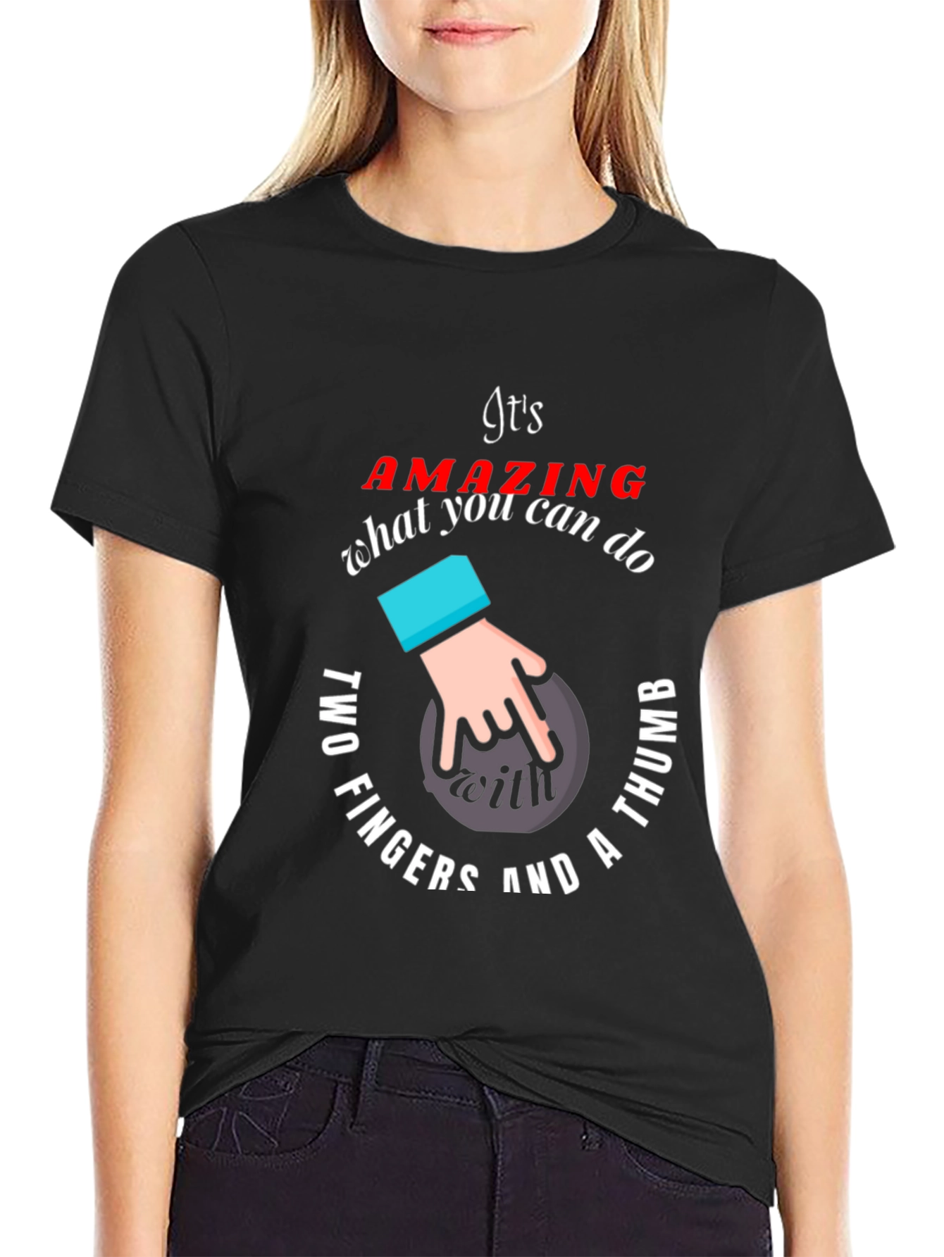 Funny Bowling T-Shirt - Two Fingers and a Thumb
