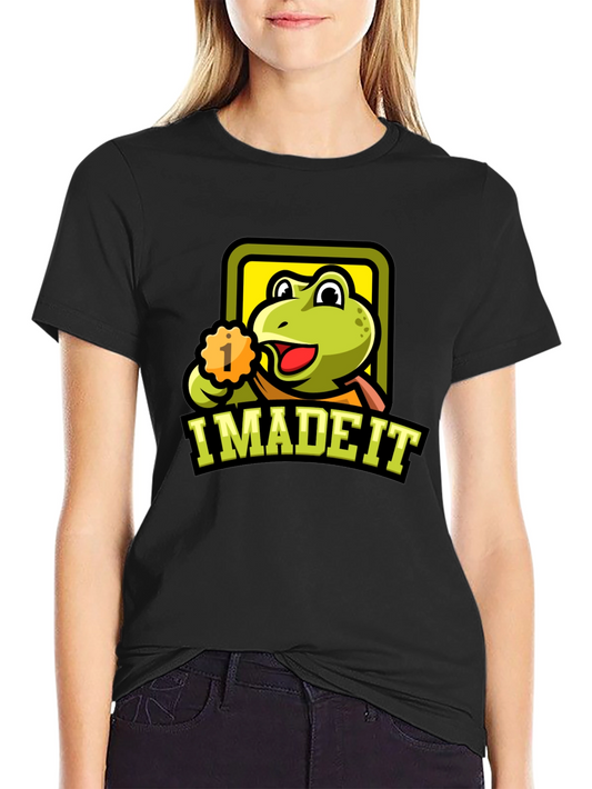 I Made It Frog Graphic T-Shirt - Black Cotton Tee