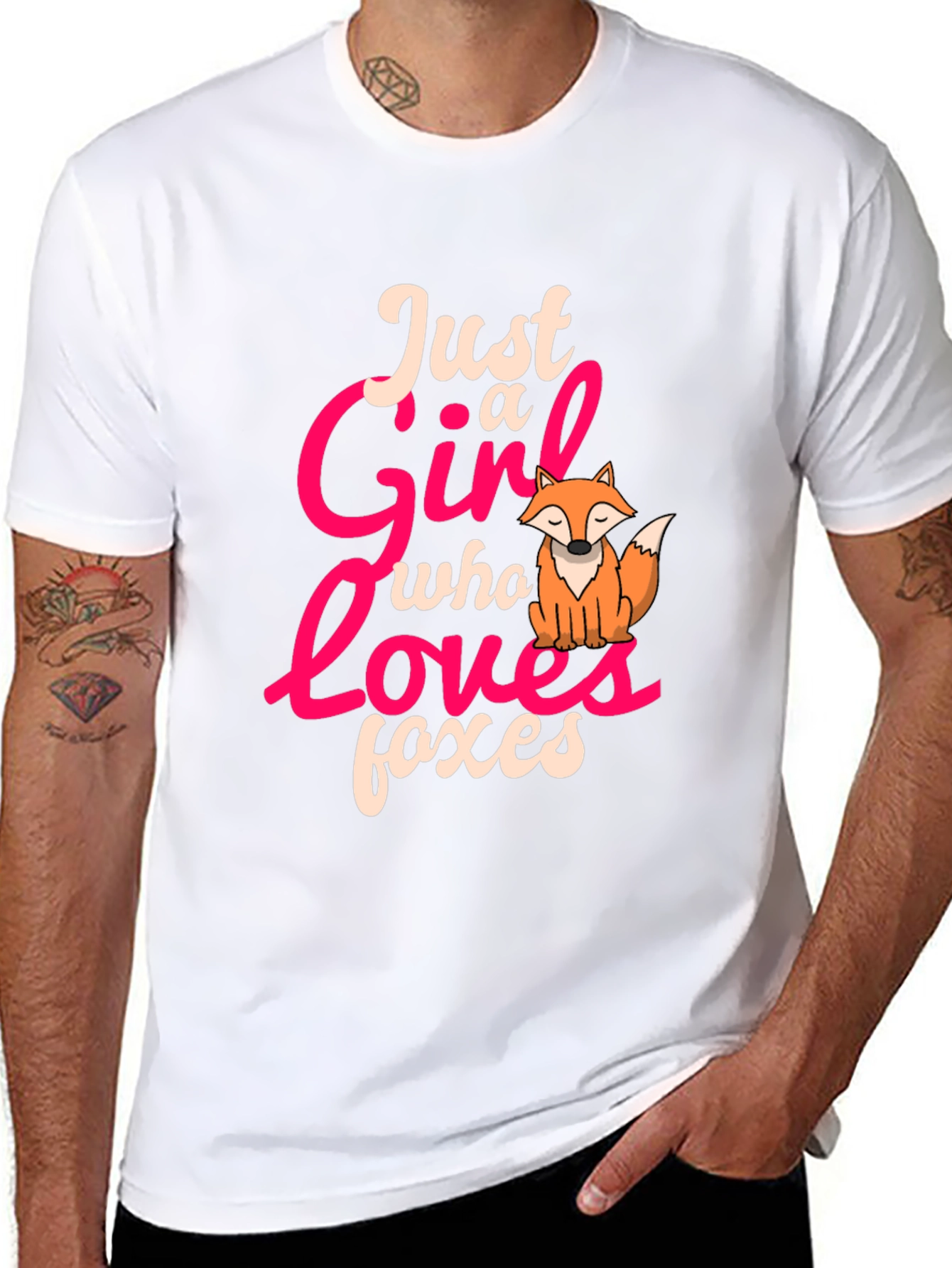 Just a Girl Who Loves Foxes Black T-Shirt