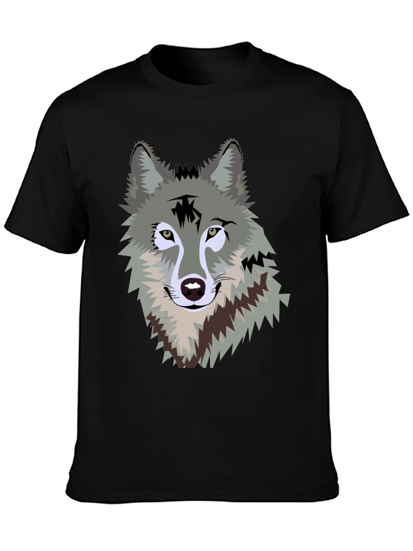 Wolf Graphic Print Crew Neck T-Shirt