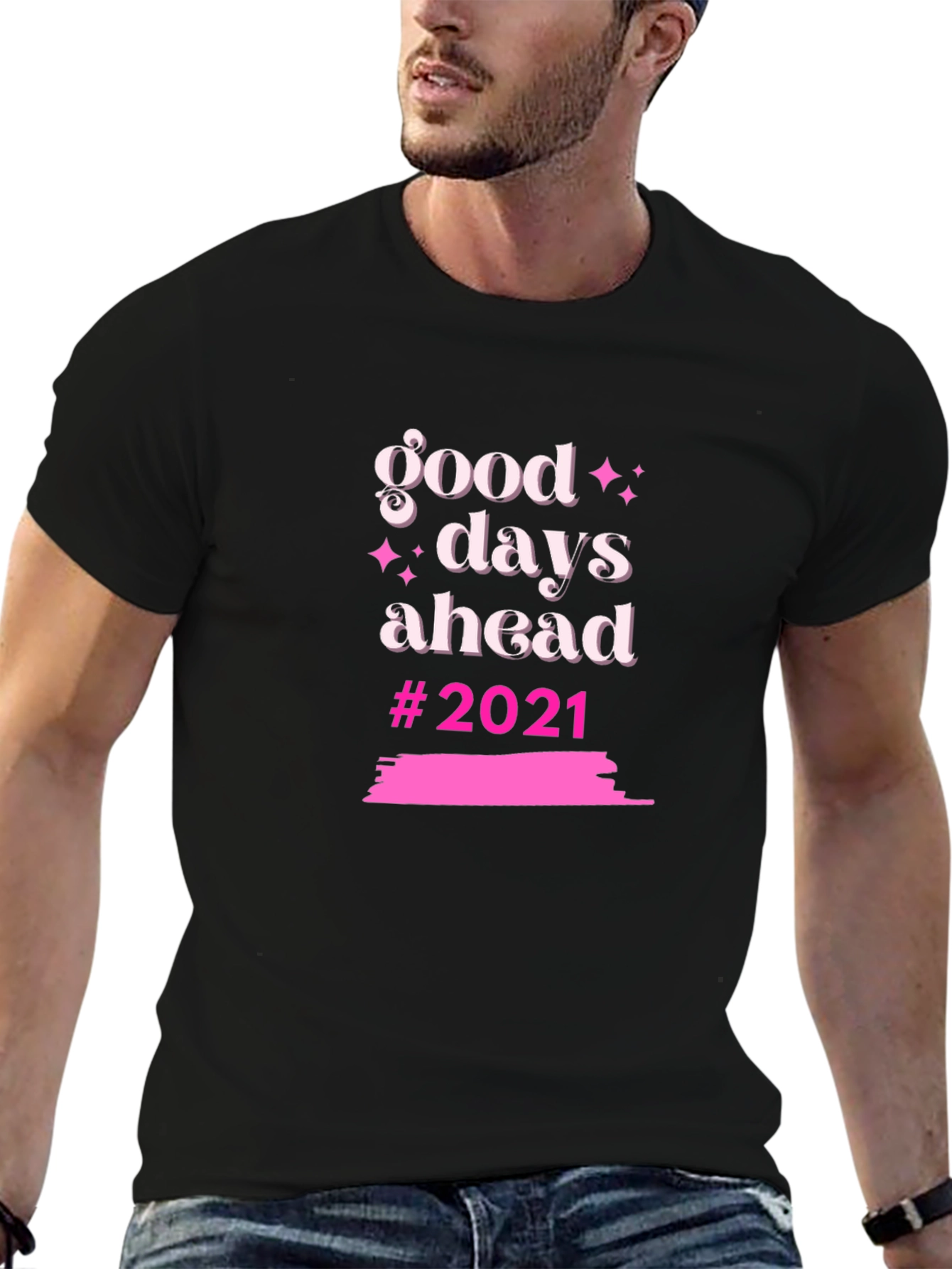 Good Days Ahead Black Graphic Tee