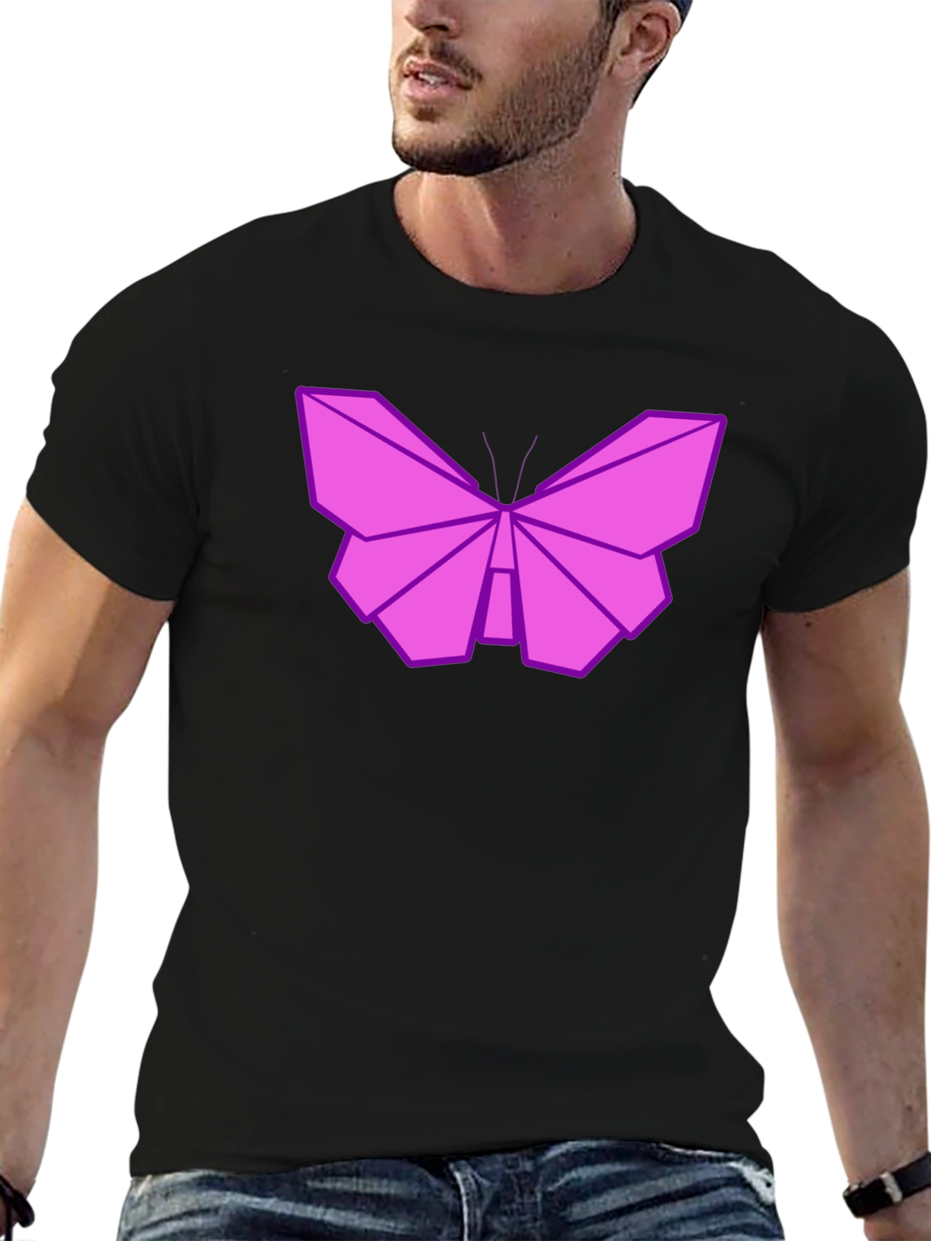 Origami Butterfly Graphic T-Shirt - Unique Design