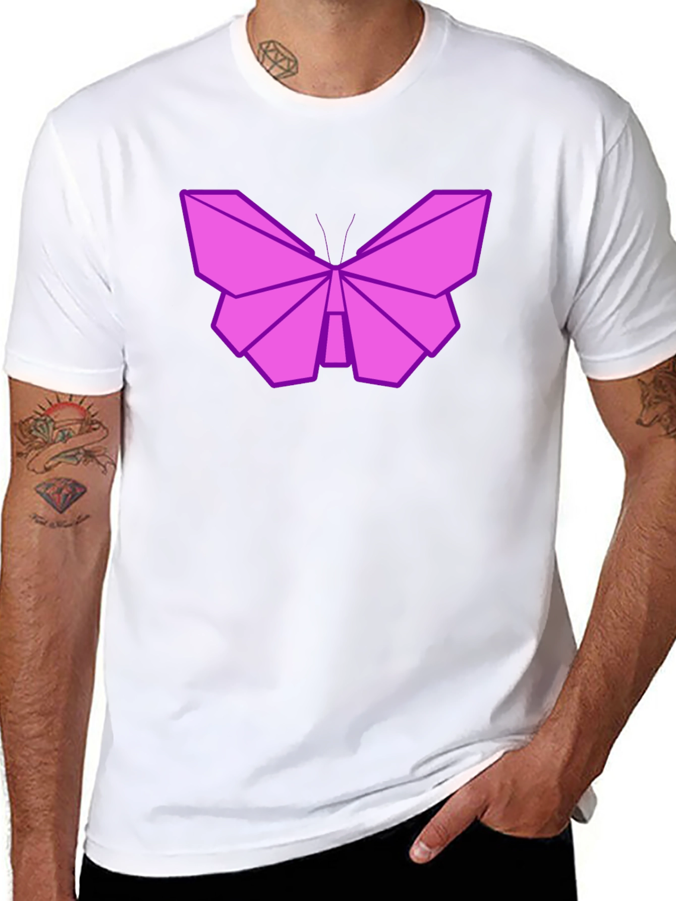 Origami Butterfly Graphic T-Shirt - Unique Design