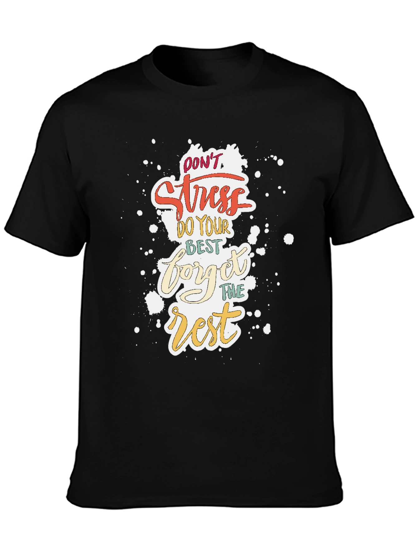 Dont Stress Graphic Tee - Black Casual T-Shirt