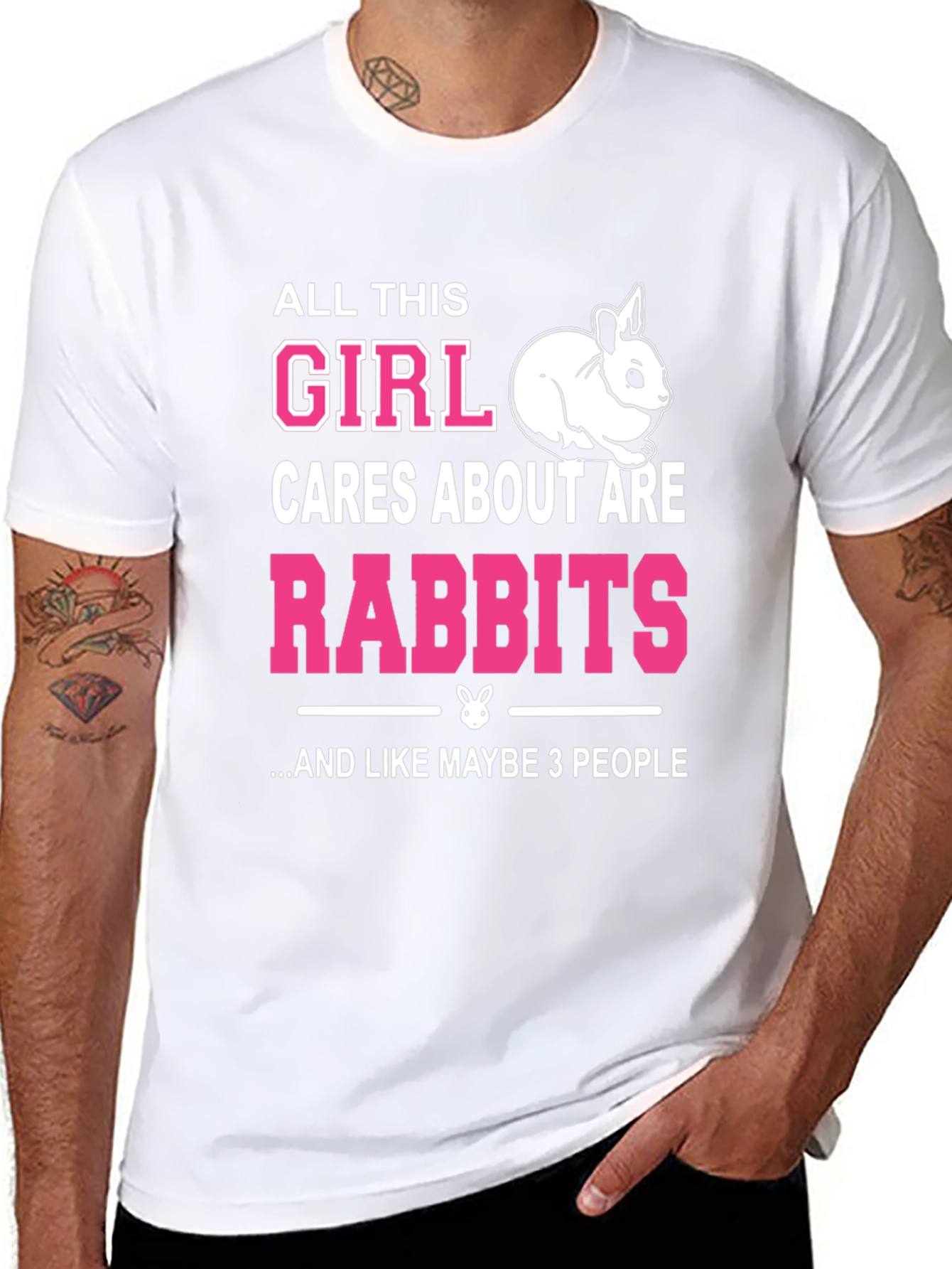 Girl Loves Rabbits Graphic Tee