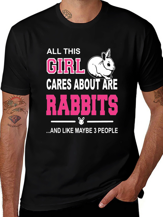 Girl Loves Rabbits Graphic Tee