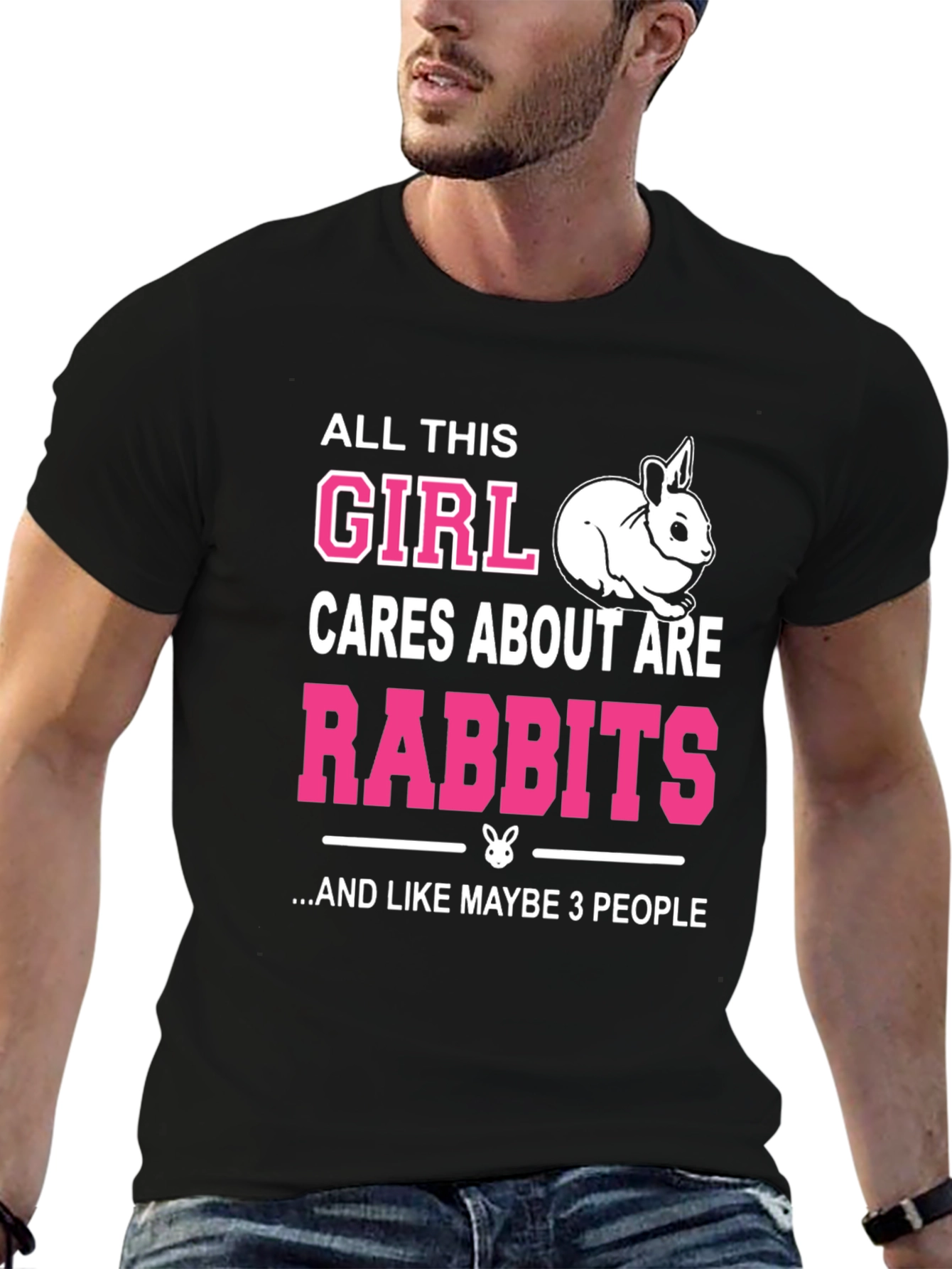 Girl Loves Rabbits Graphic Tee
