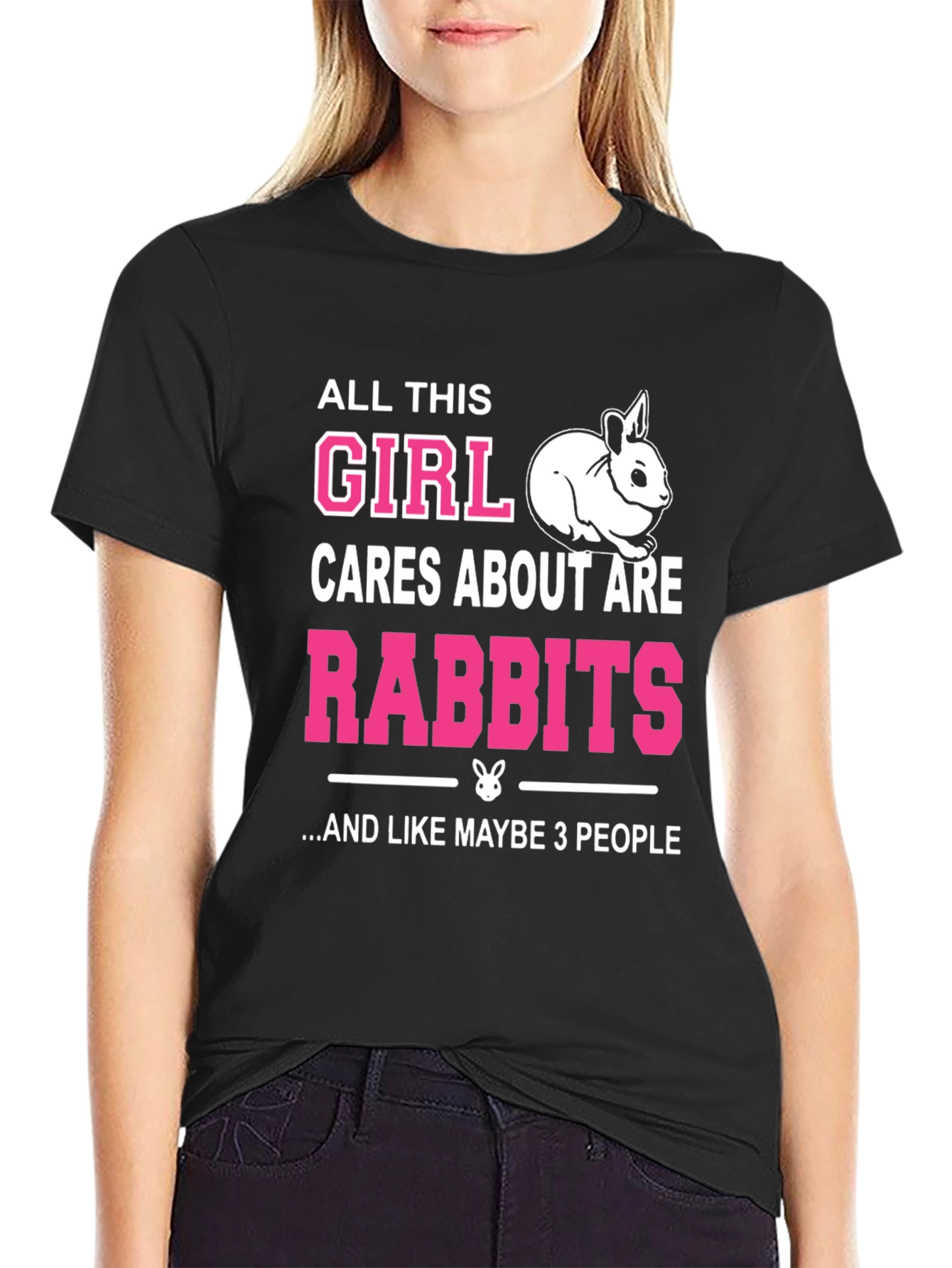 Girl Loves Rabbits Graphic Tee
