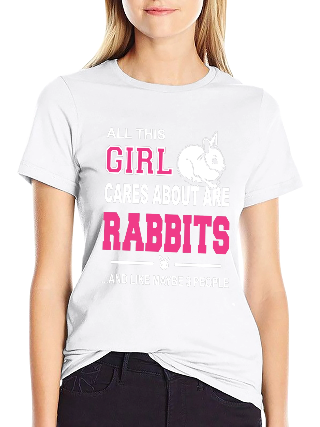 Girl Loves Rabbits Graphic Tee