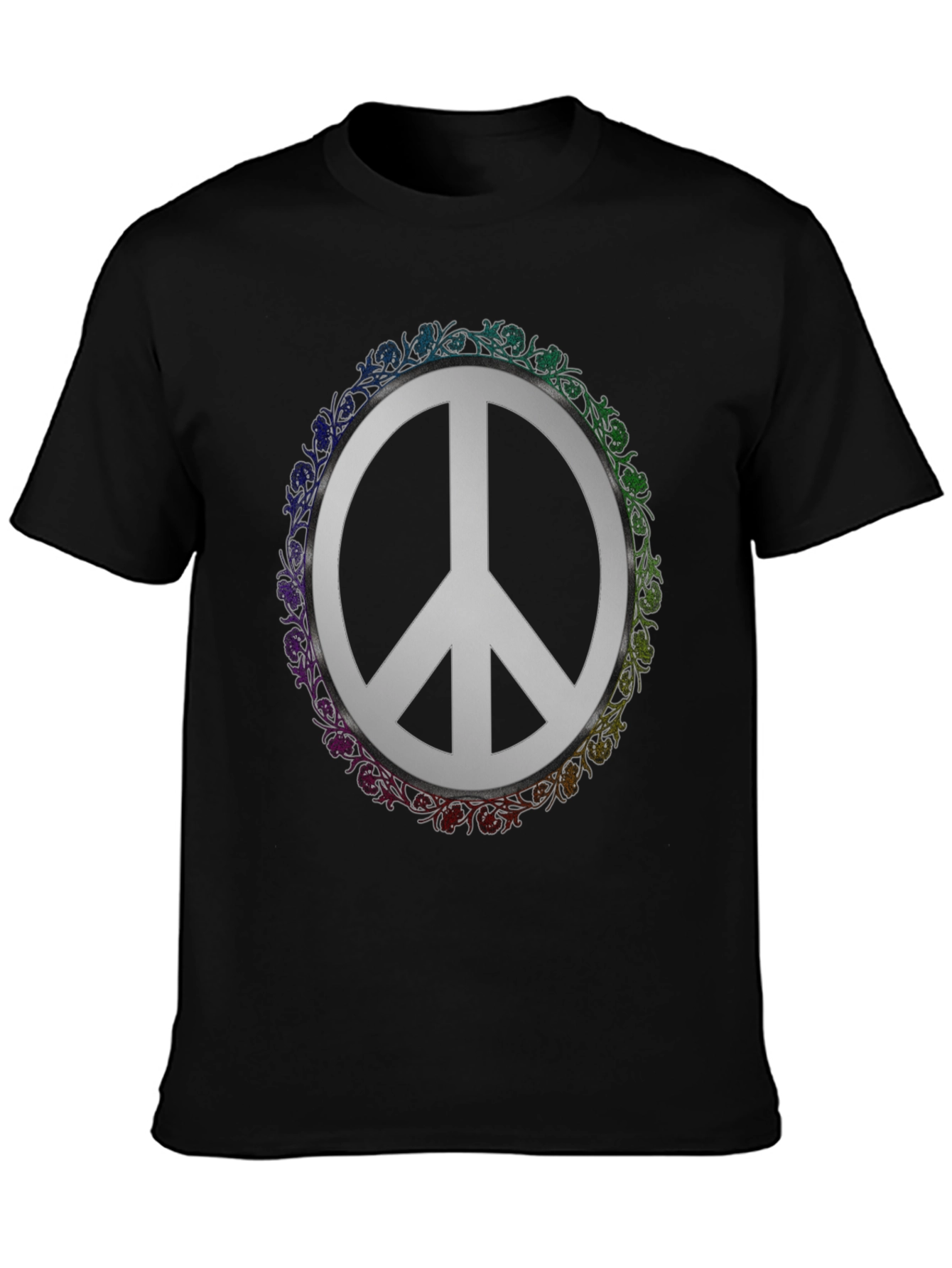 Peace Sign Graphic Tee - Floral Circle