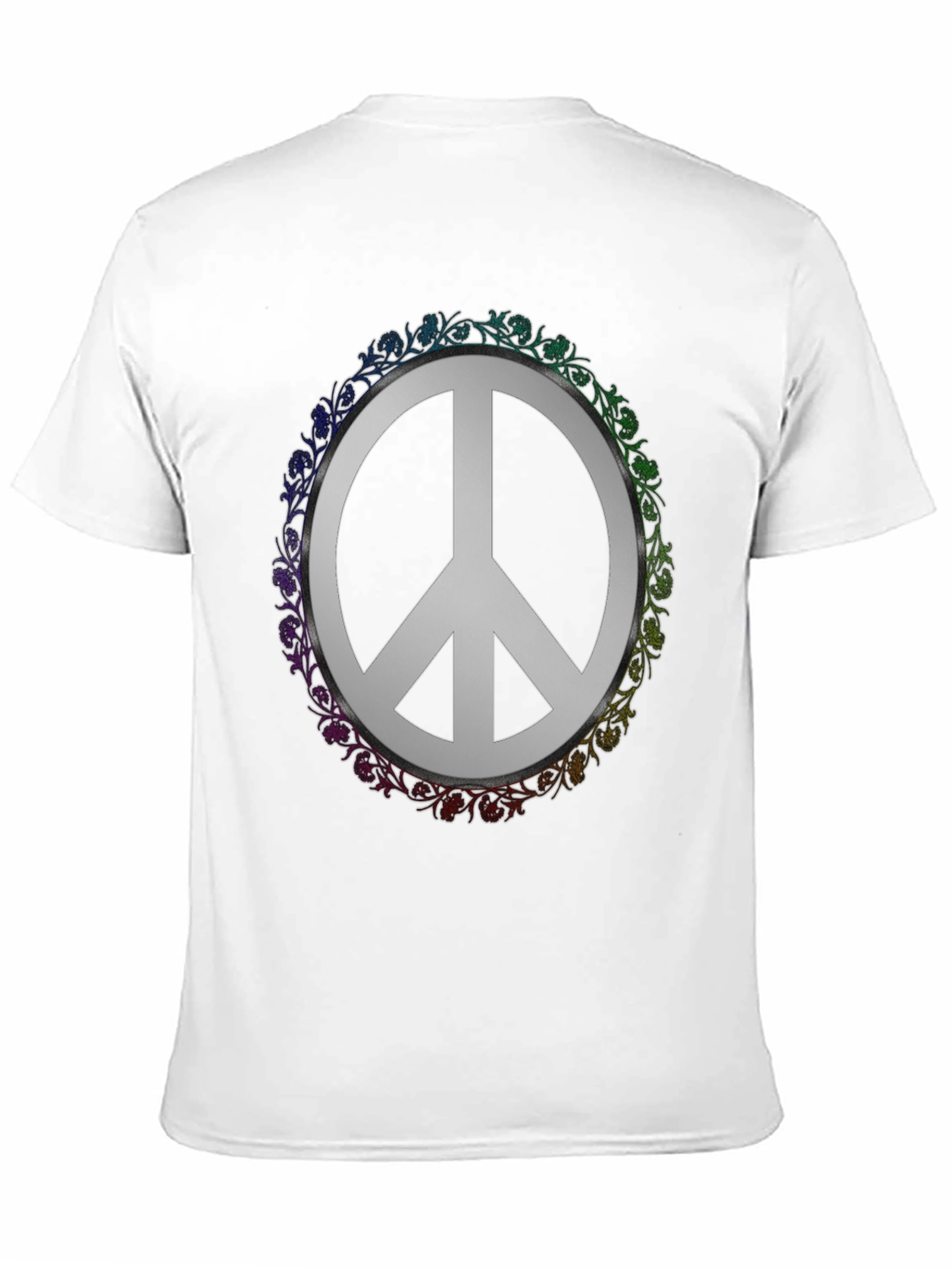 Peace Sign Graphic Tee - Floral Circle