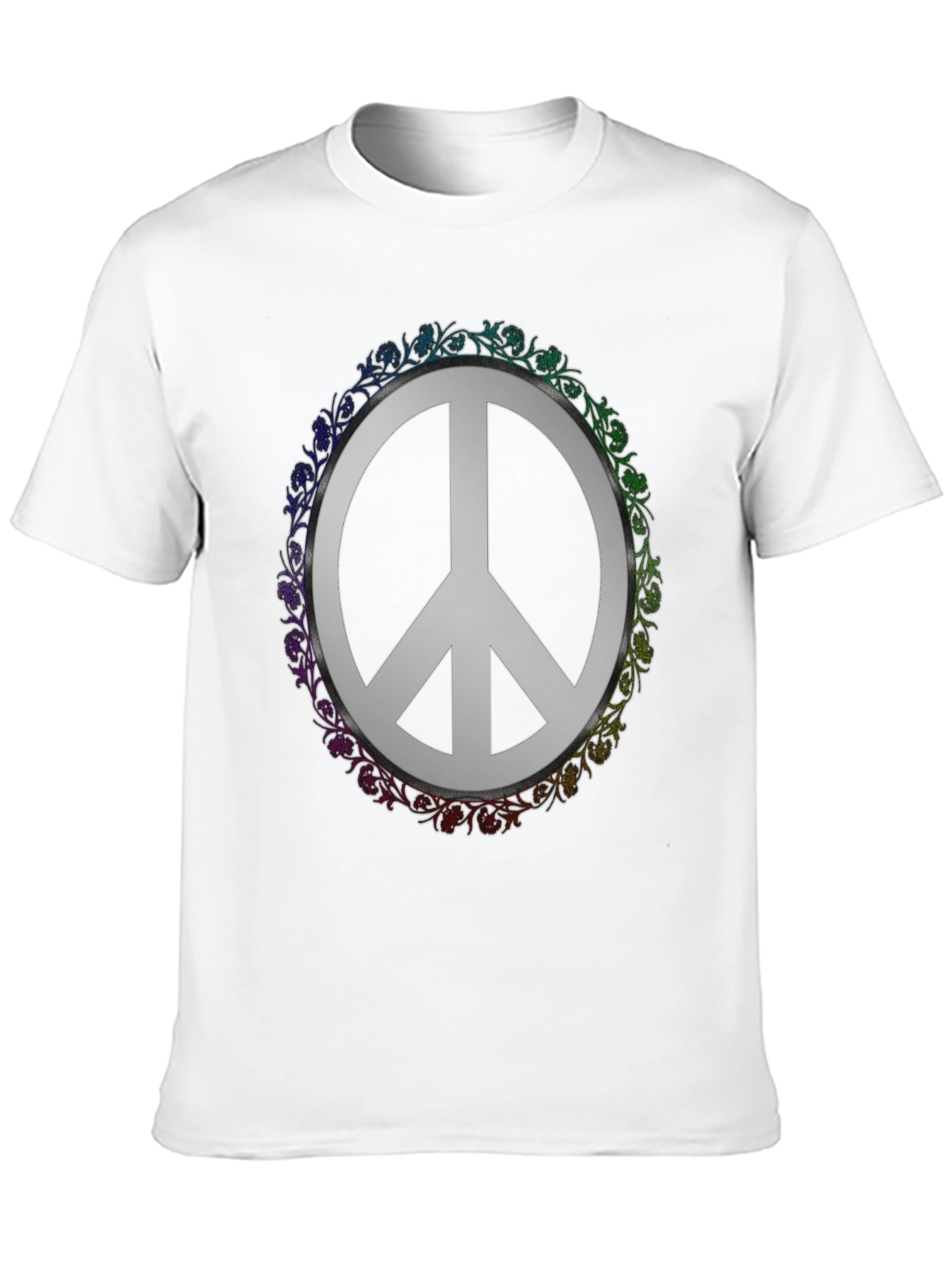 Peace Sign Graphic Tee - Floral Circle