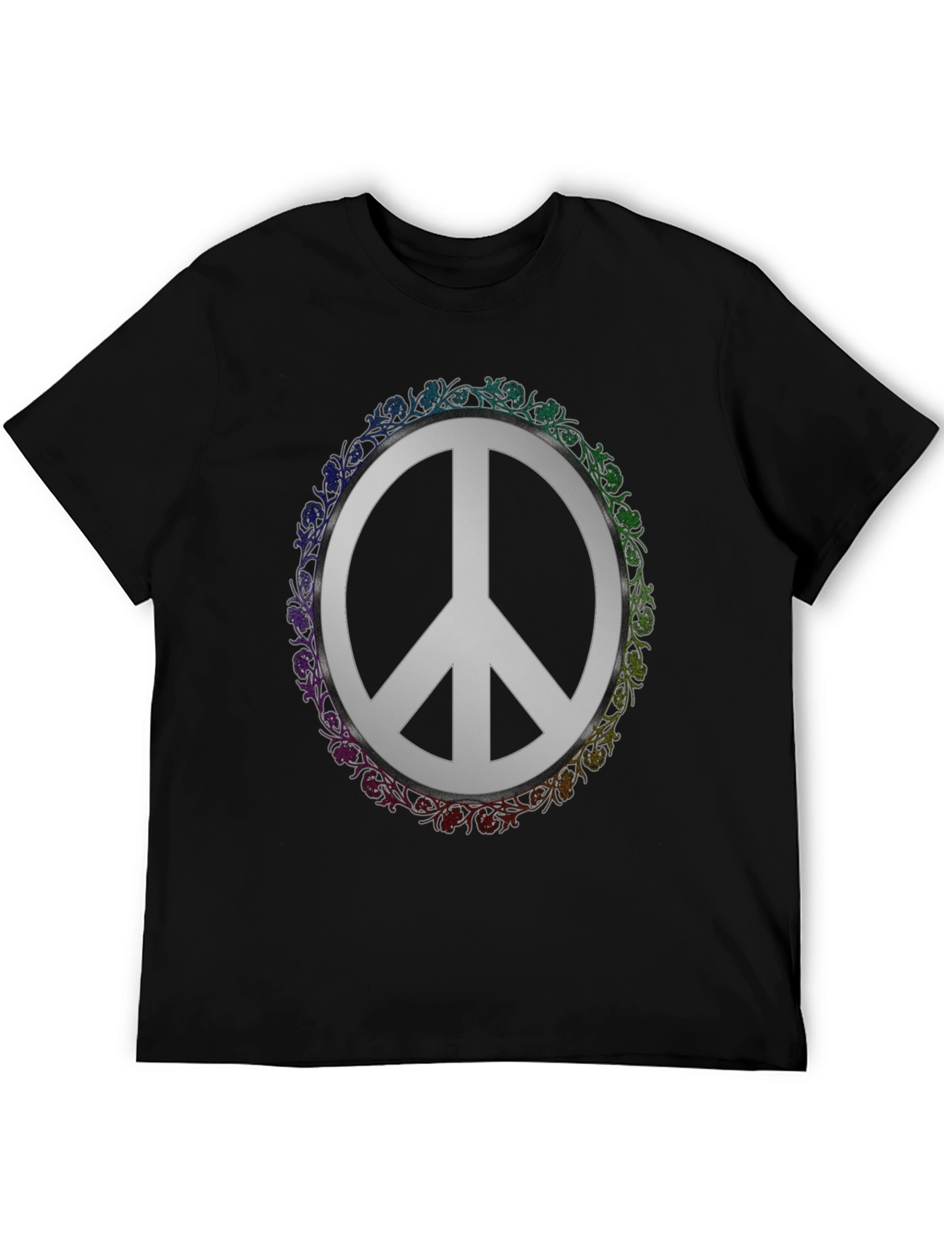 Peace Sign Graphic Tee - Floral Circle
