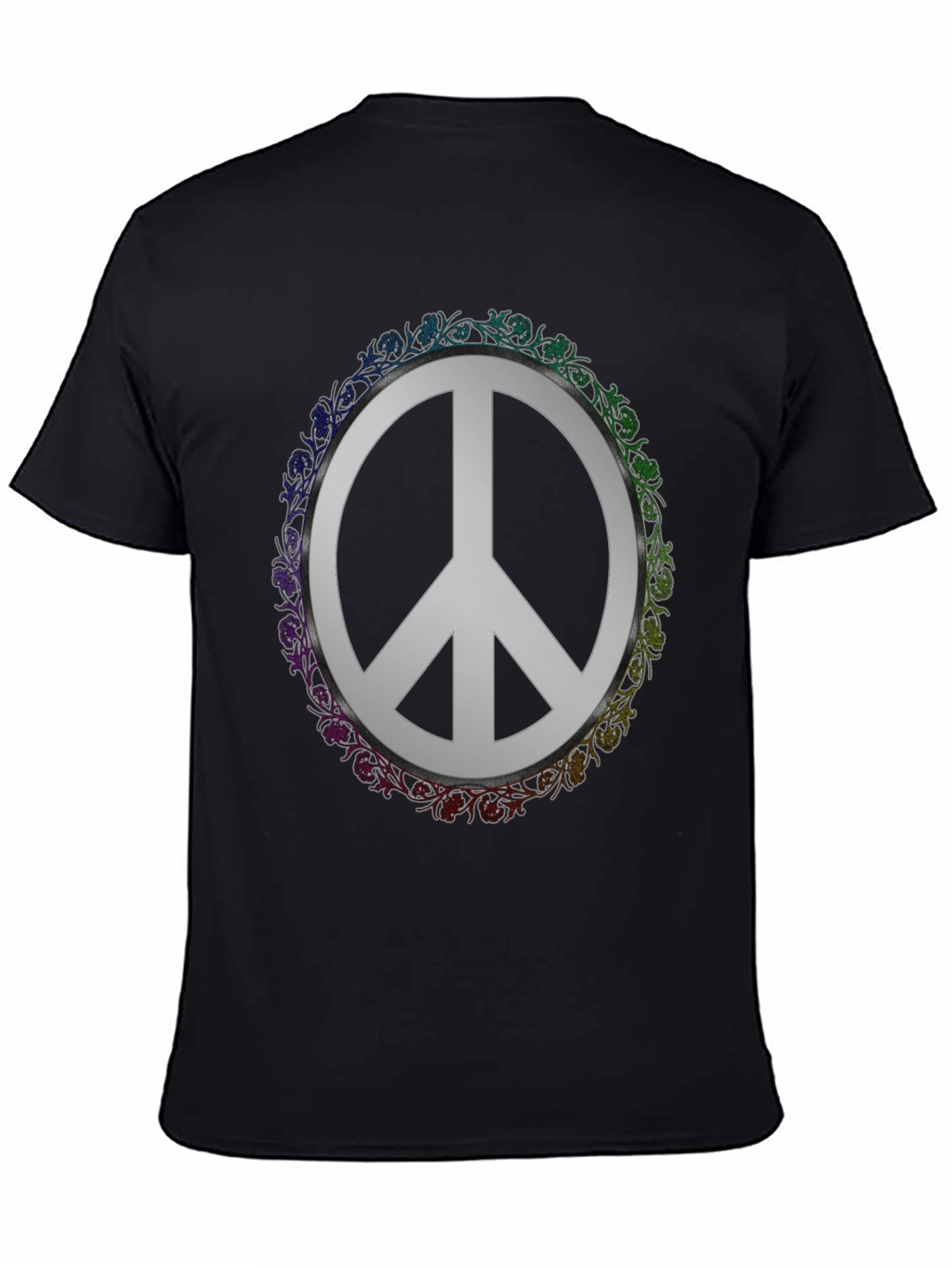 Peace Sign Graphic Tee - Floral Circle