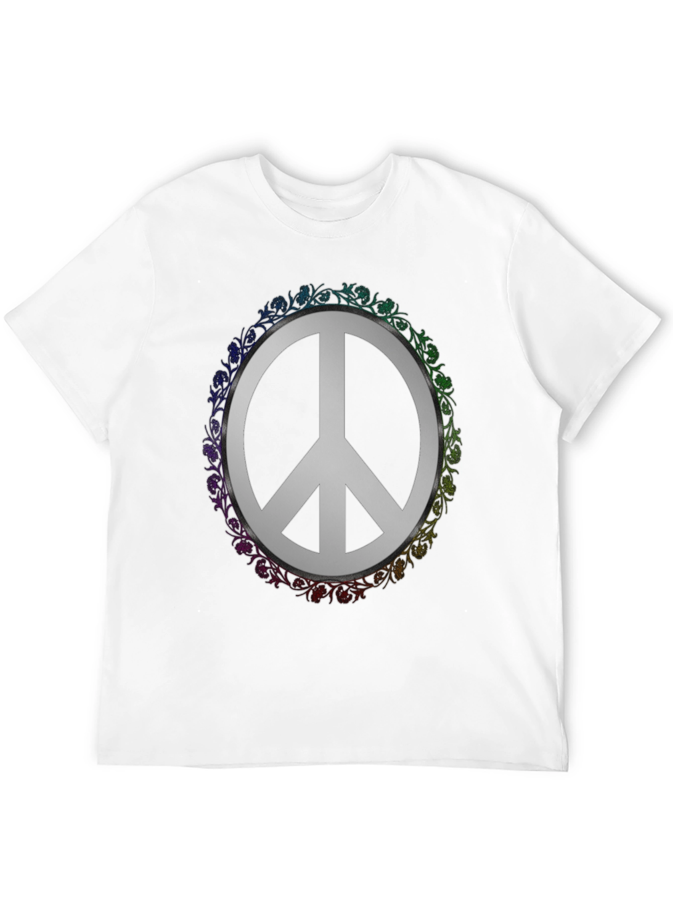 Peace Sign Graphic Tee - Floral Circle