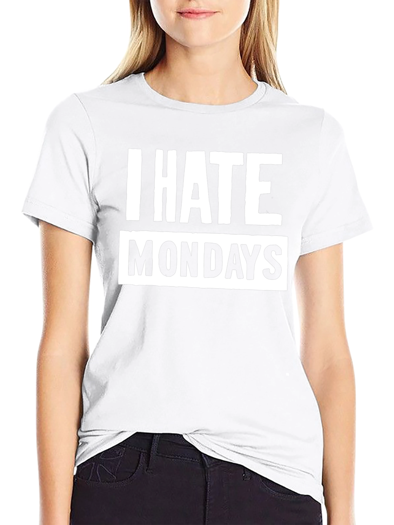I Hate Mondays Graphic Tee - Black Cotton T-Shirt