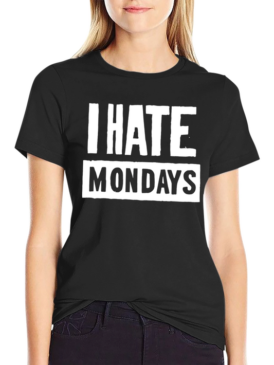 I Hate Mondays Graphic Tee - Black Cotton T-Shirt
