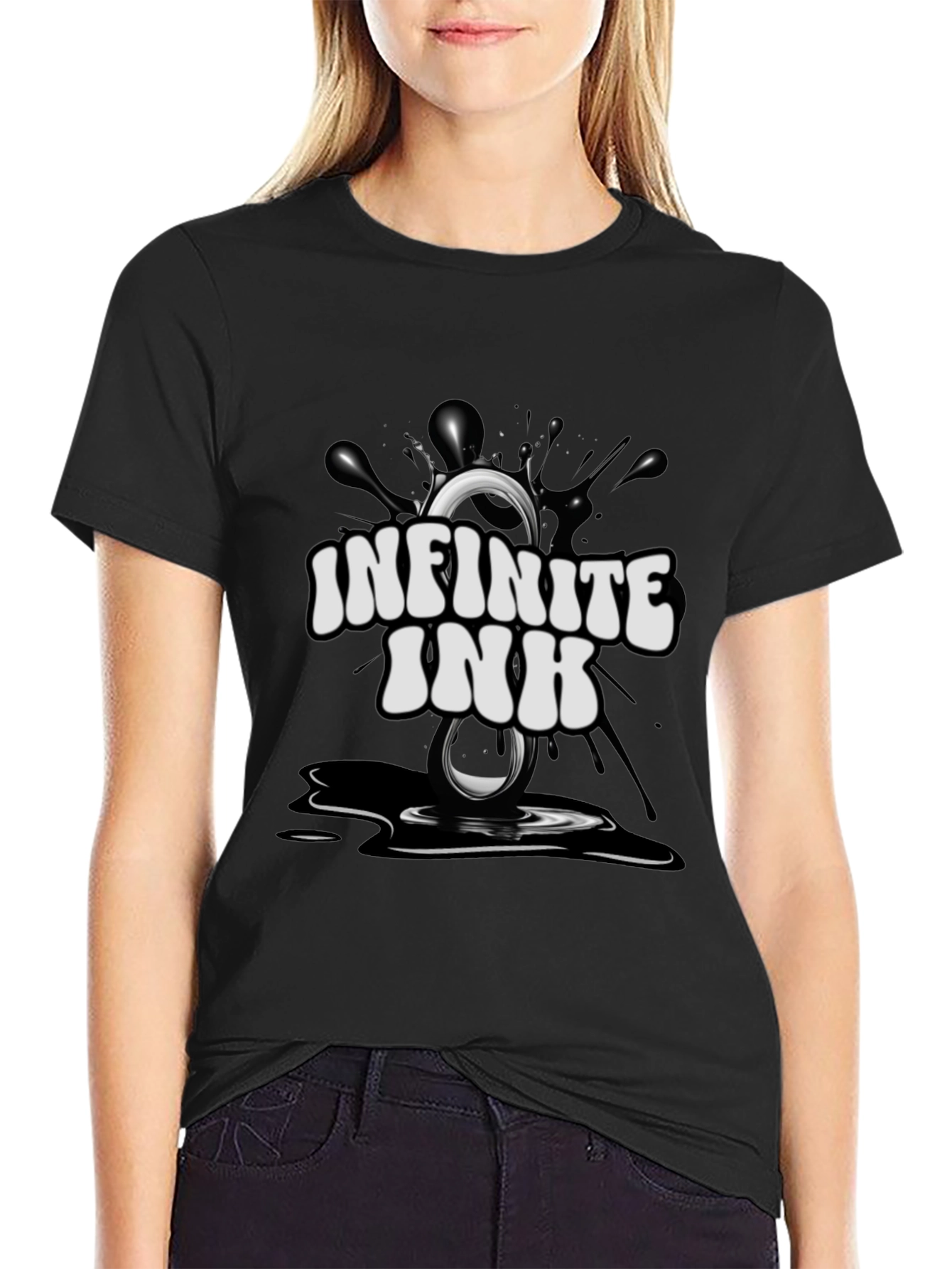 Infinite Ink Graphic Tee - Black Cotton Shirt