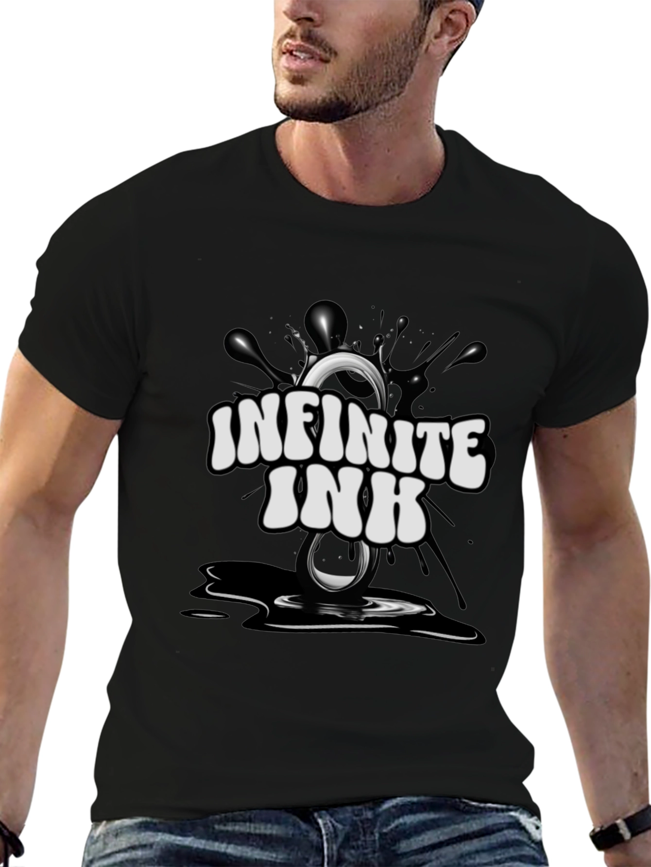 Infinite Ink Graphic Tee - Black Cotton Shirt