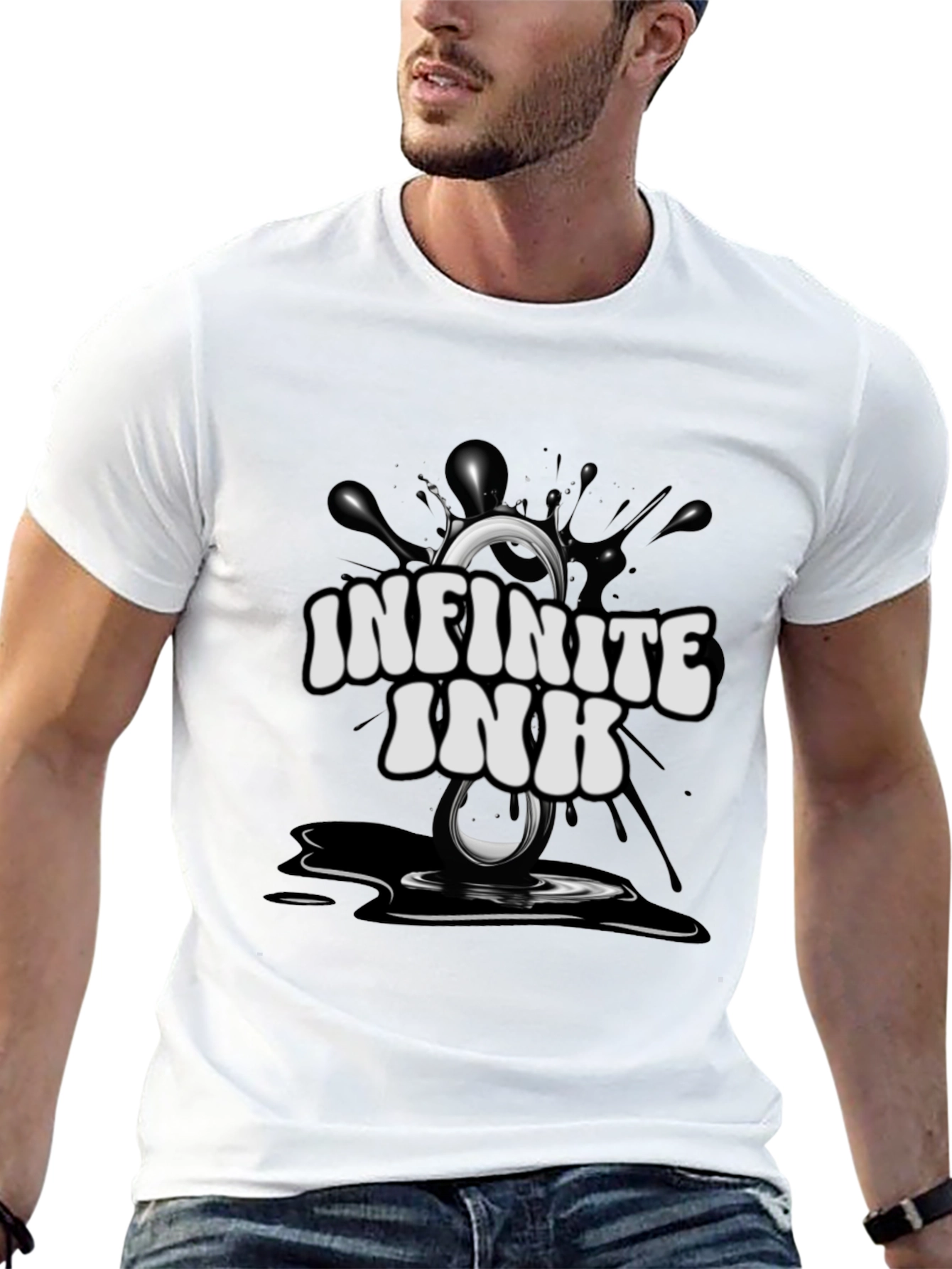 Infinite Ink Graphic Tee - Black Cotton Shirt
