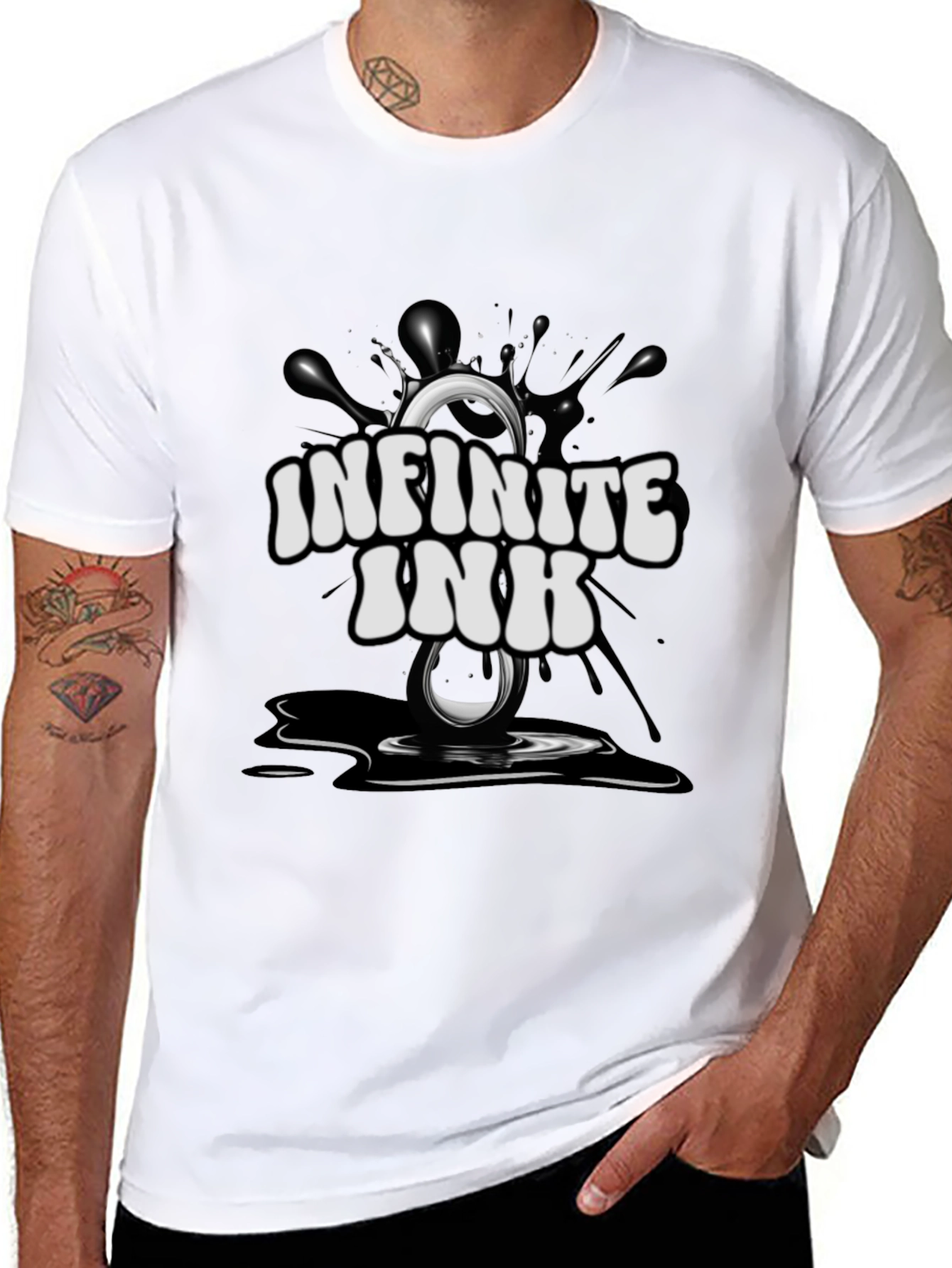 Infinite Ink Graphic Tee - Black Cotton Shirt