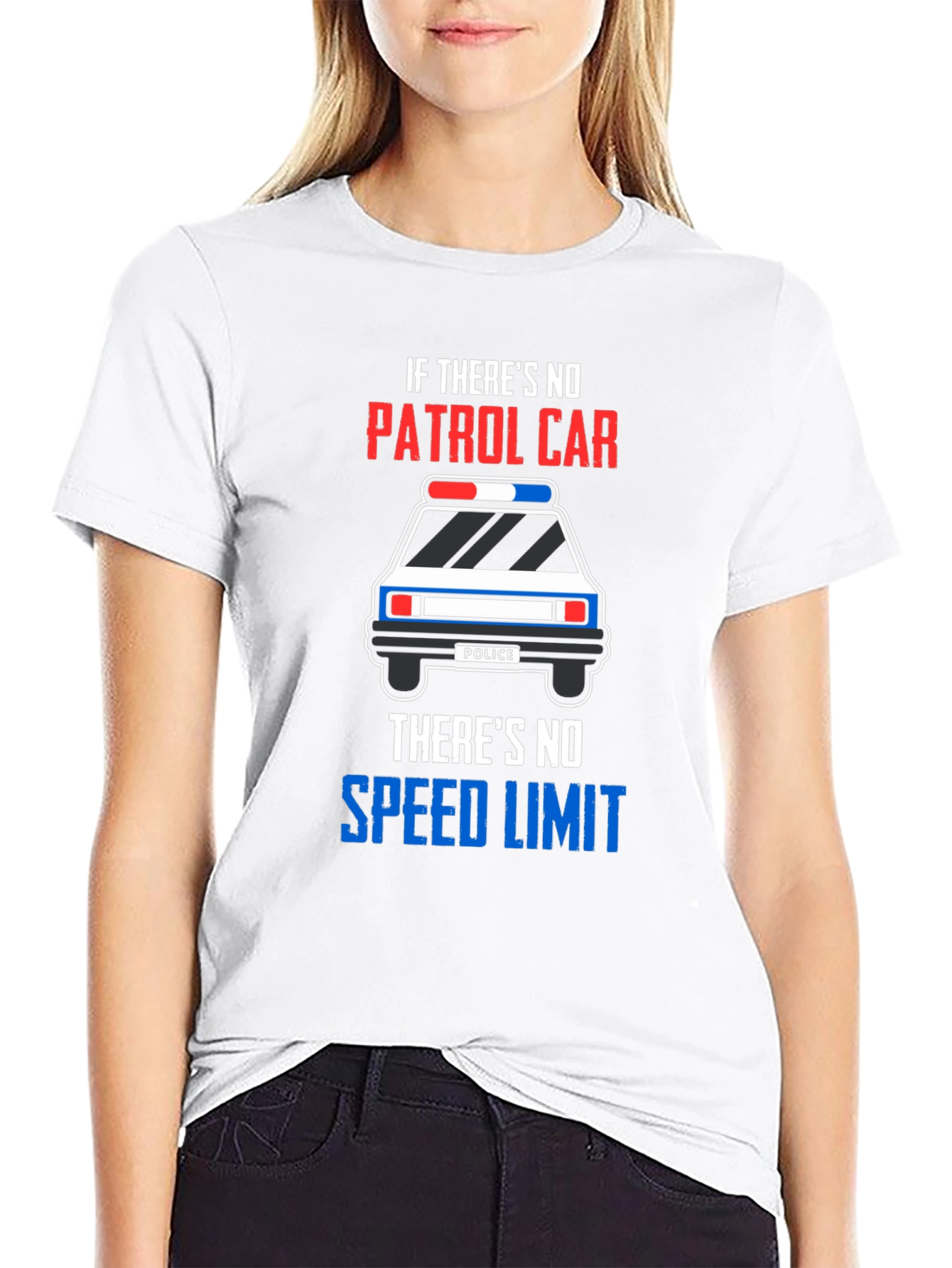 Funny Police Car T-Shirt: No Speed Limit
