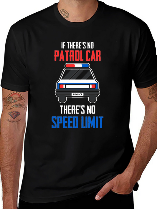 Funny Police Car T-Shirt: No Speed Limit